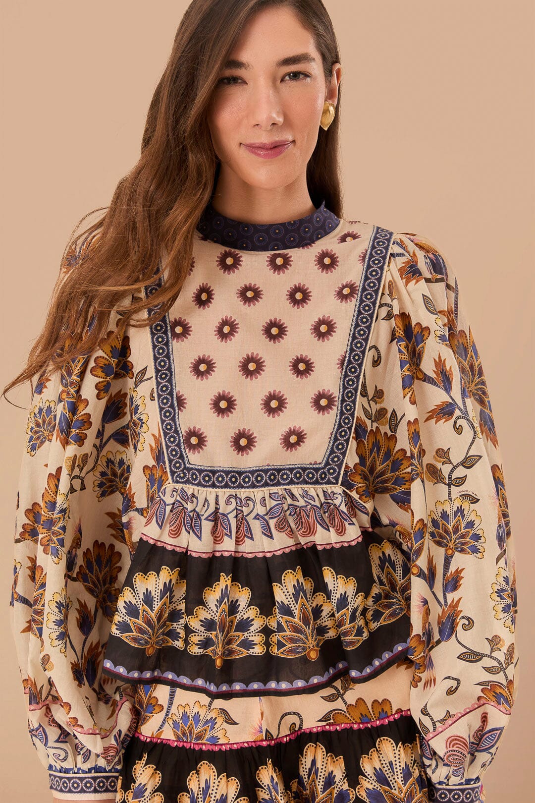 Cream Ainika Maxi Floral Blouse - Image 3