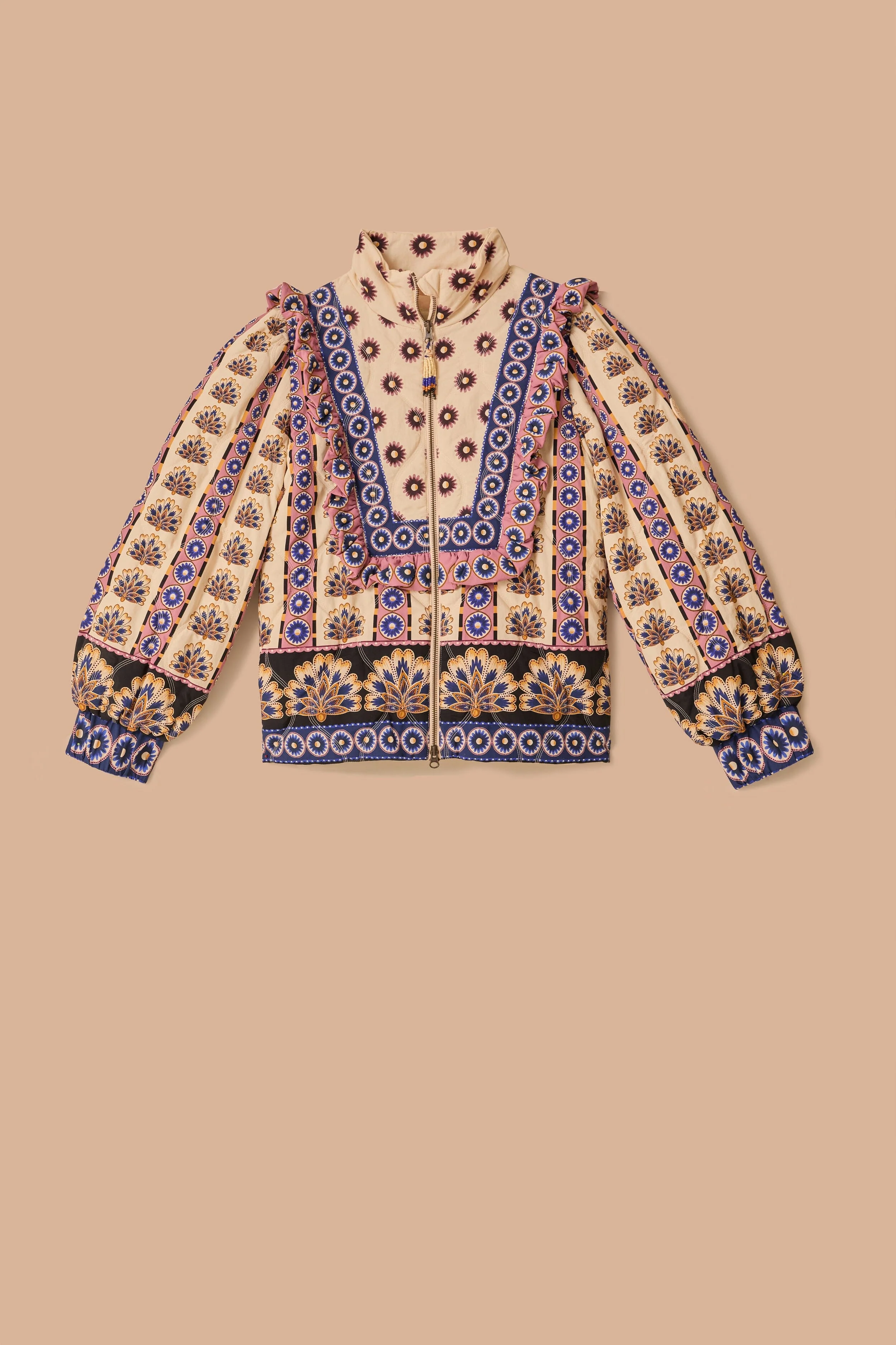 Cream Ainika Maxi Floral Puffer Jacket - Image 5