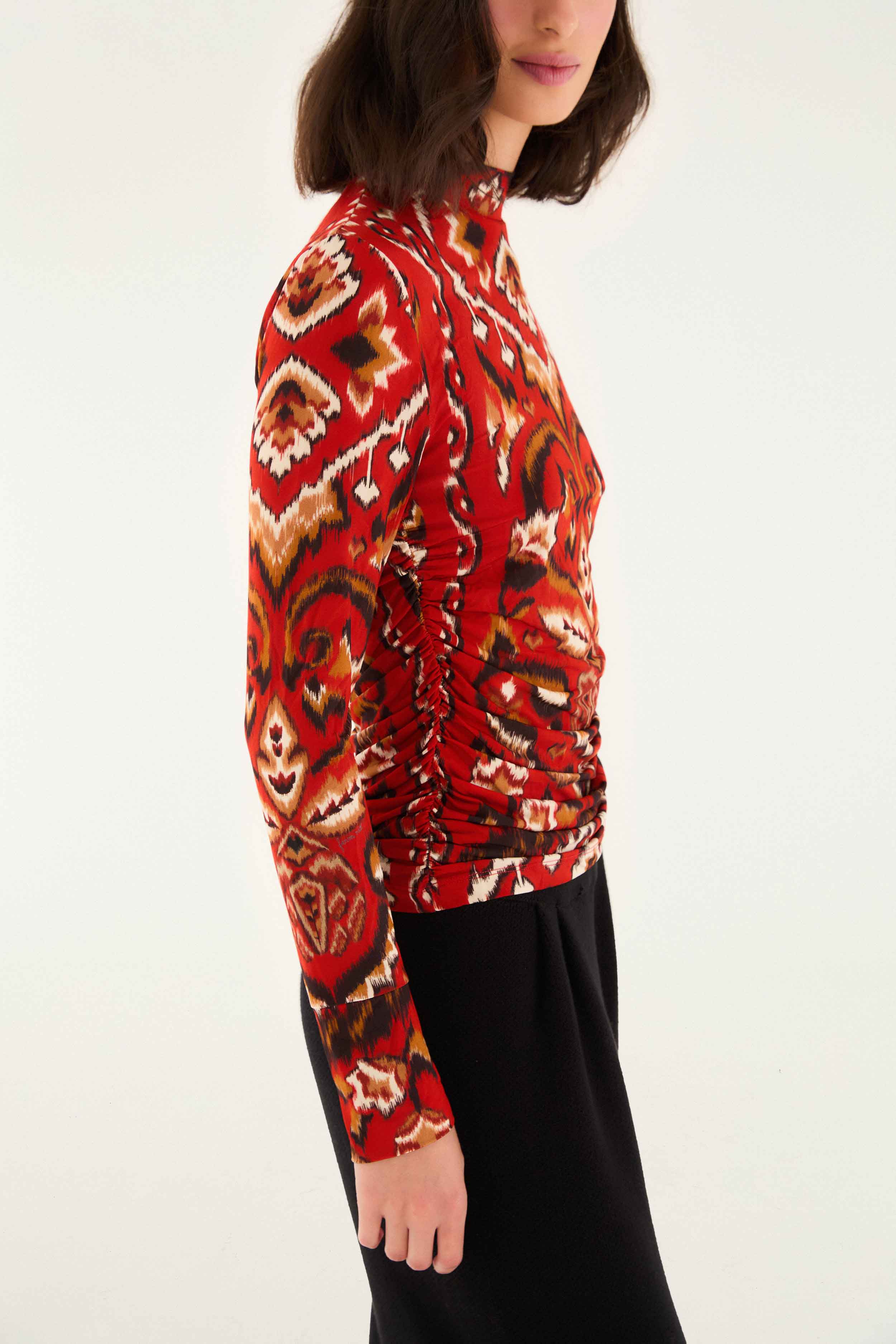Cream Ainika Pineapple Ikat Blouse - Image 3