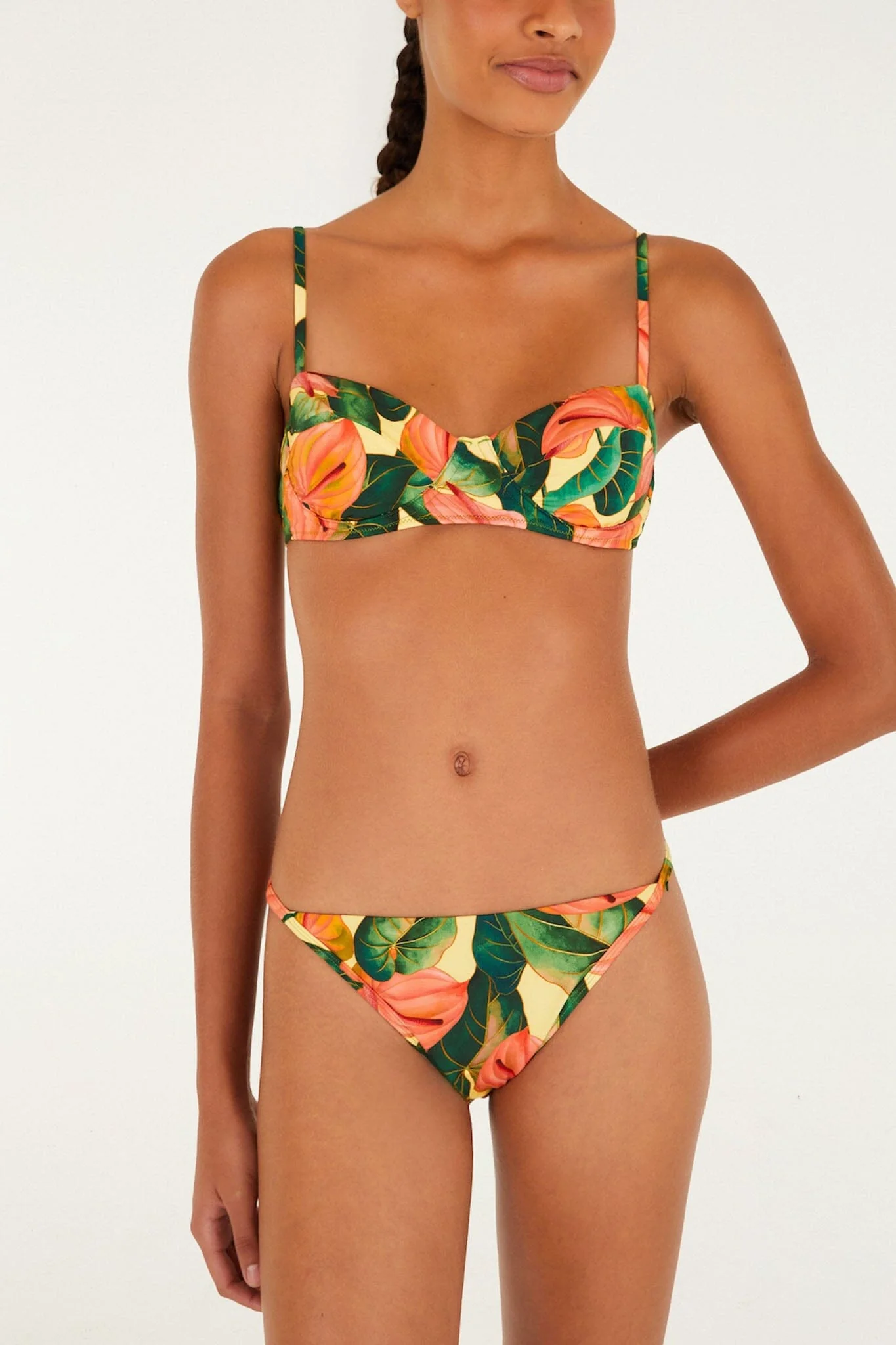 Golden Yellow Anthurium Underwire Bikini Top - Image 4