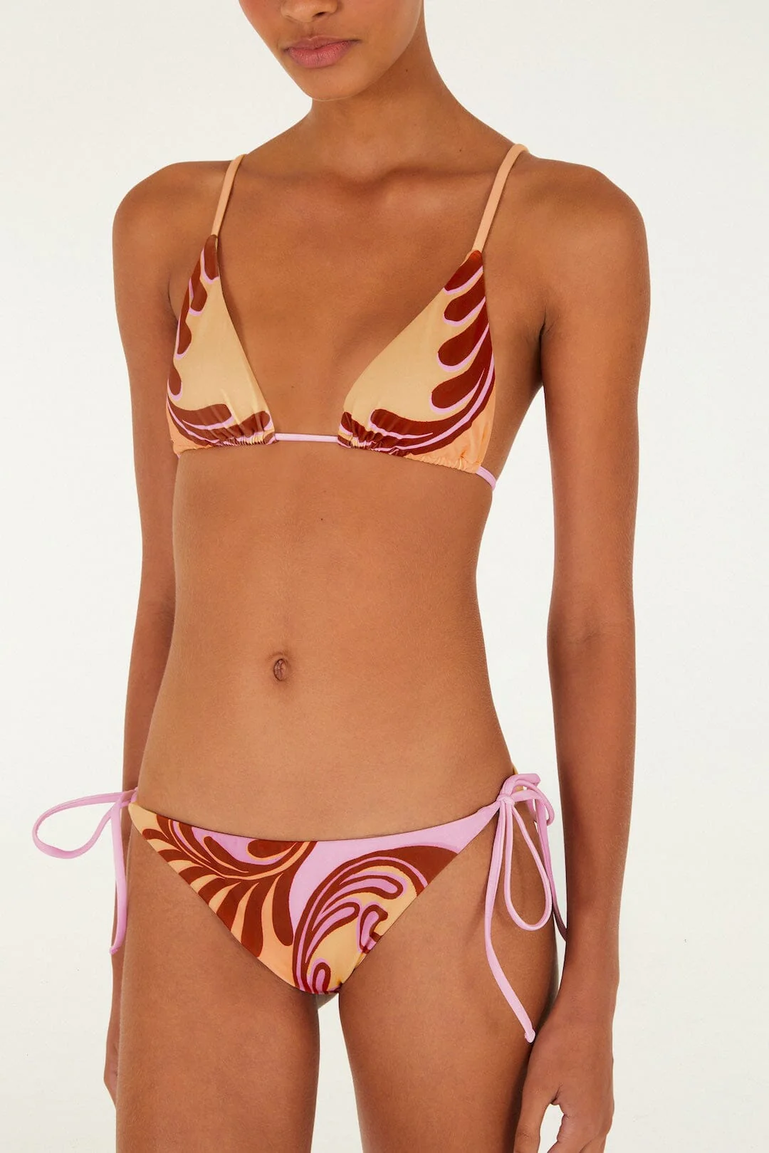 Soft Yellow Arabesc Tie Side Bikini Bottom - Image 4