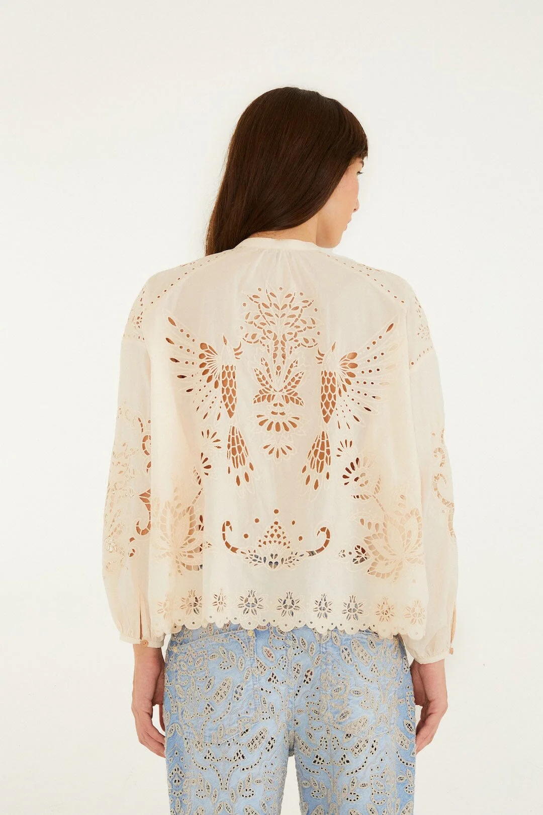 Soft Pink Artisanal Long Sleeve Blouse - Image 3
