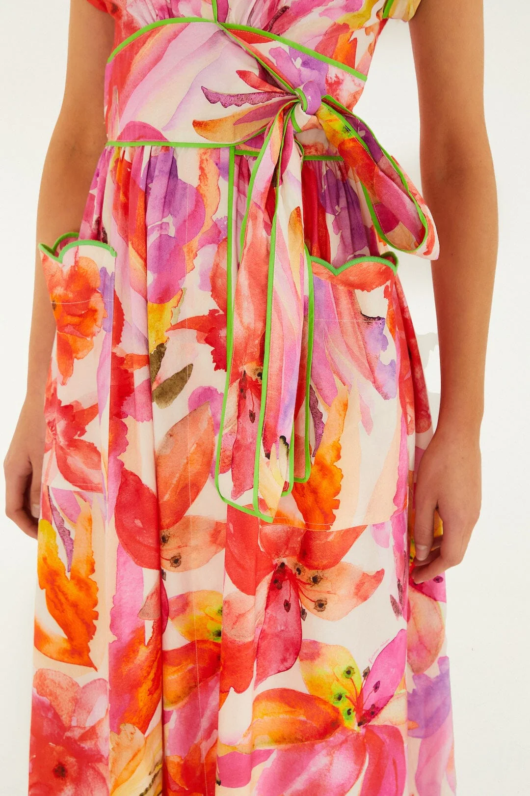 Multicolor Artsy Flora Belted Maxi Dress - Image 4