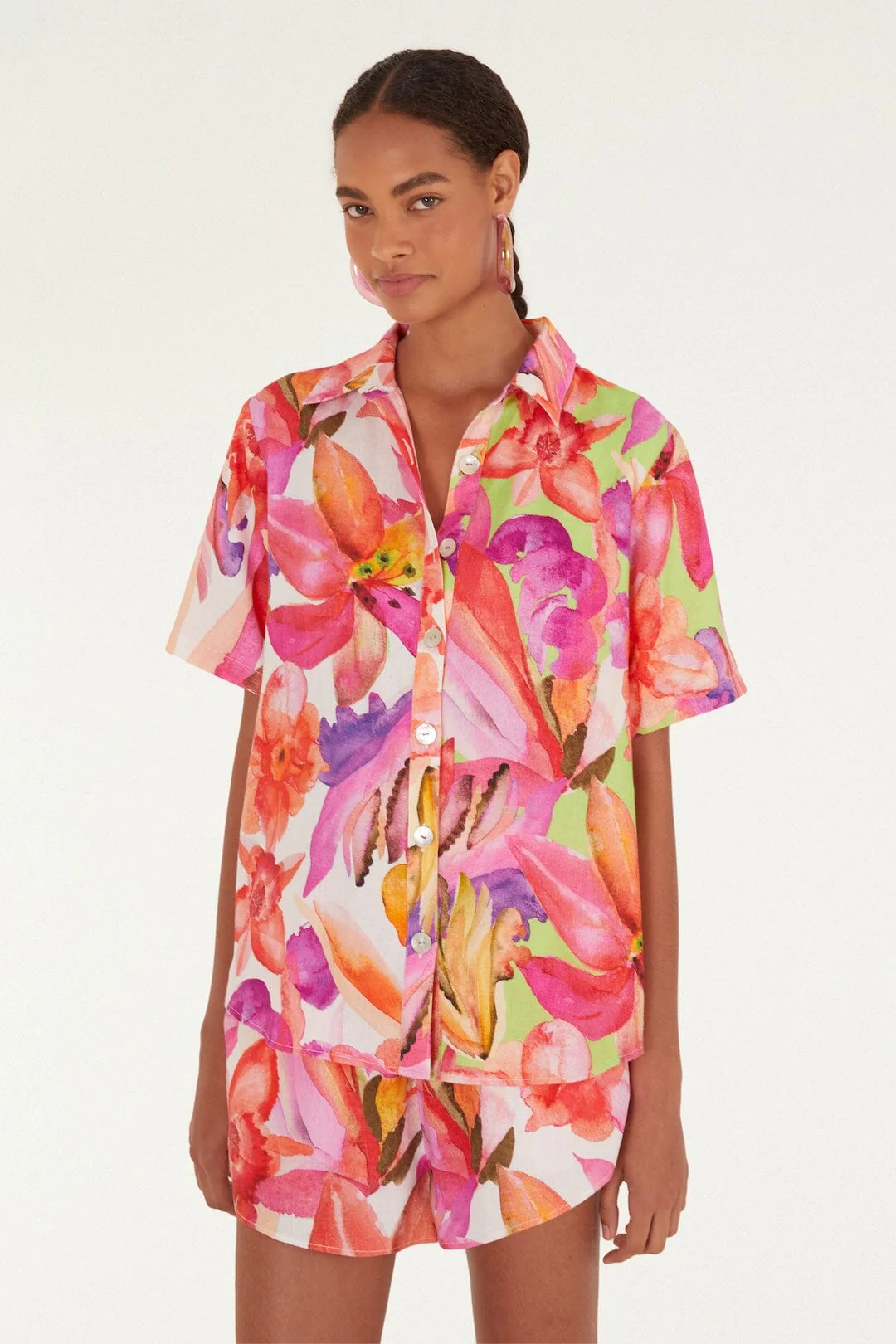 Multicolor Artsy Flora Lenzing™ Ecovero™ Euroflax™ Shirt