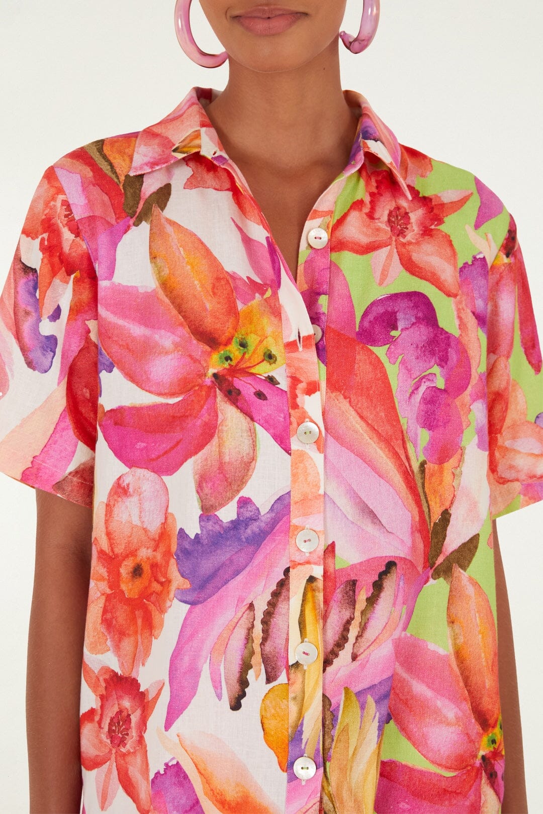 Multicolor Artsy Flora Lenzing™ Ecovero™ Euroflax™ Shirt - Image 2