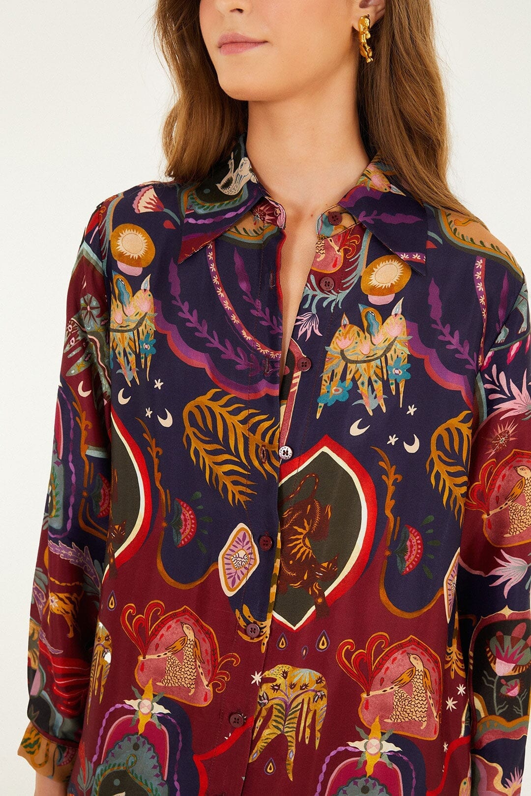 Multicolor Artsy Surreal Land Lenzing™ Ecovero™ Viscose Shirt - Image 2