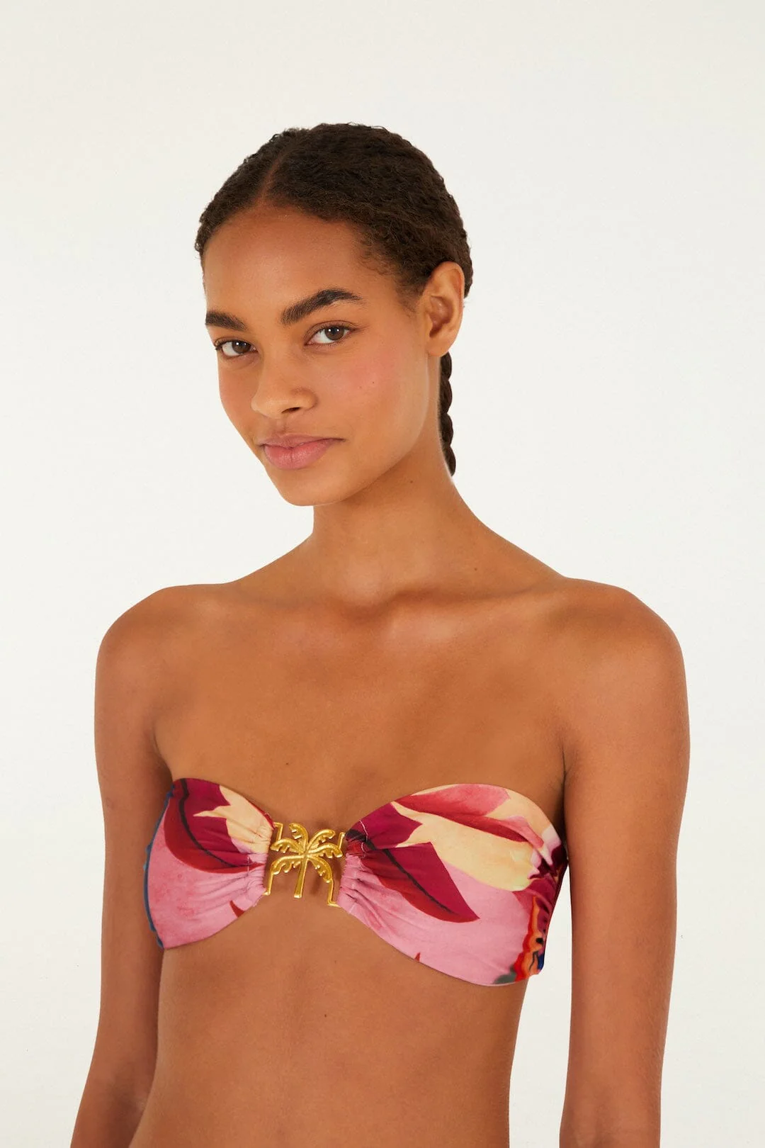 Atlantic Rain Forest Multicolored Detail Bandeau Bikini Top - Image 2