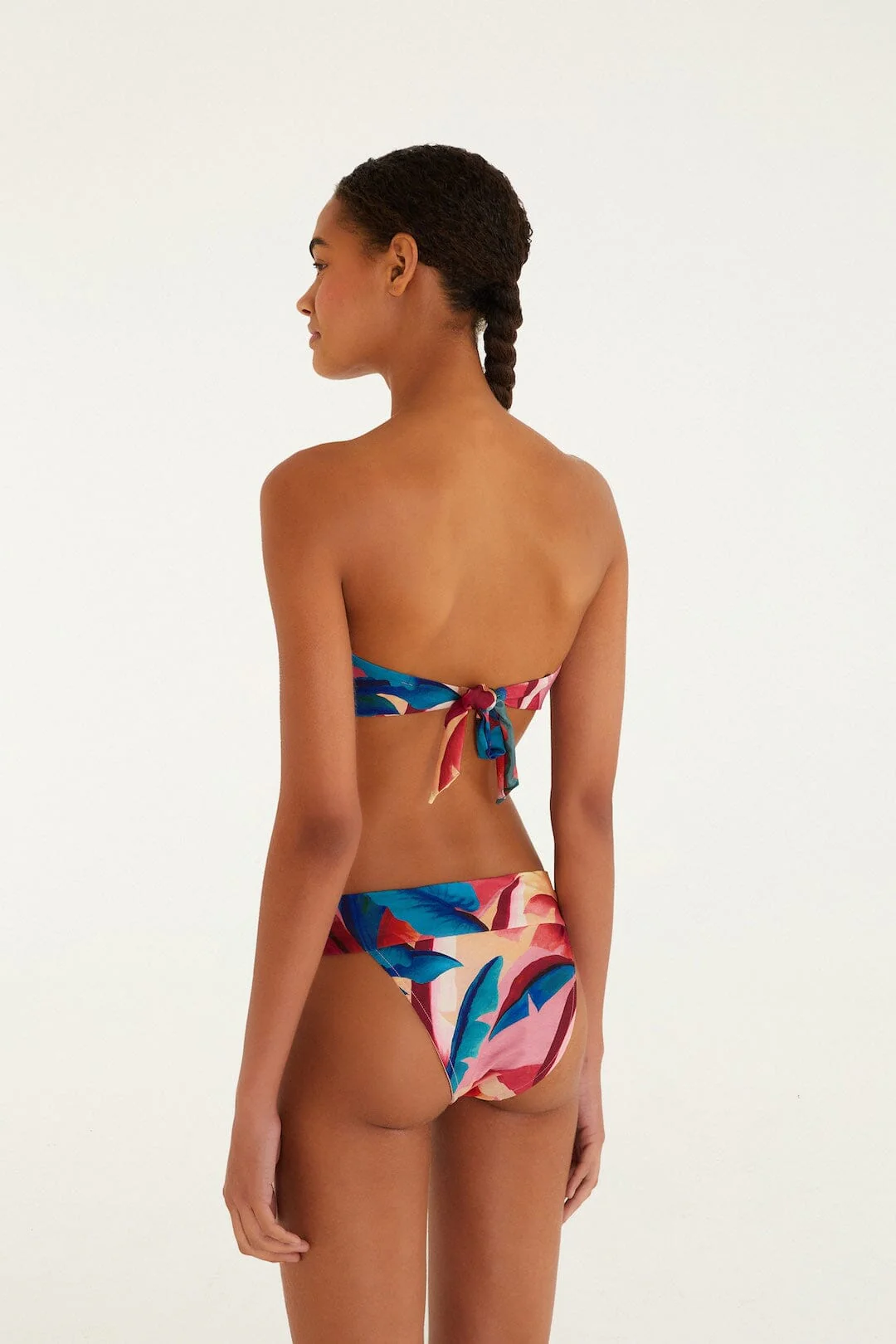 Atlantic Rain Forest Multicolored Detail Bandeau Bikini Top - Image 3