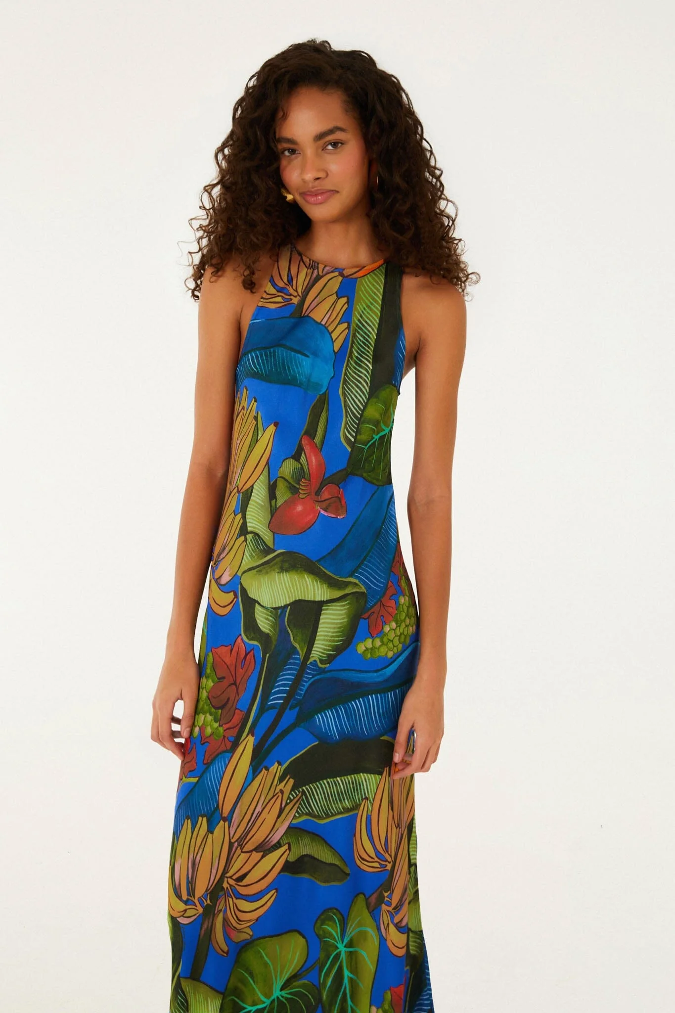Blue Banana Grapes Sleeveless Lenzing Ecovero Maxi Dress - Image 4
