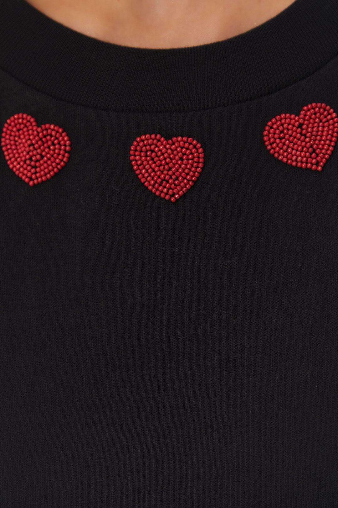 Black Beaded Hearts T-Shirt - Image 4