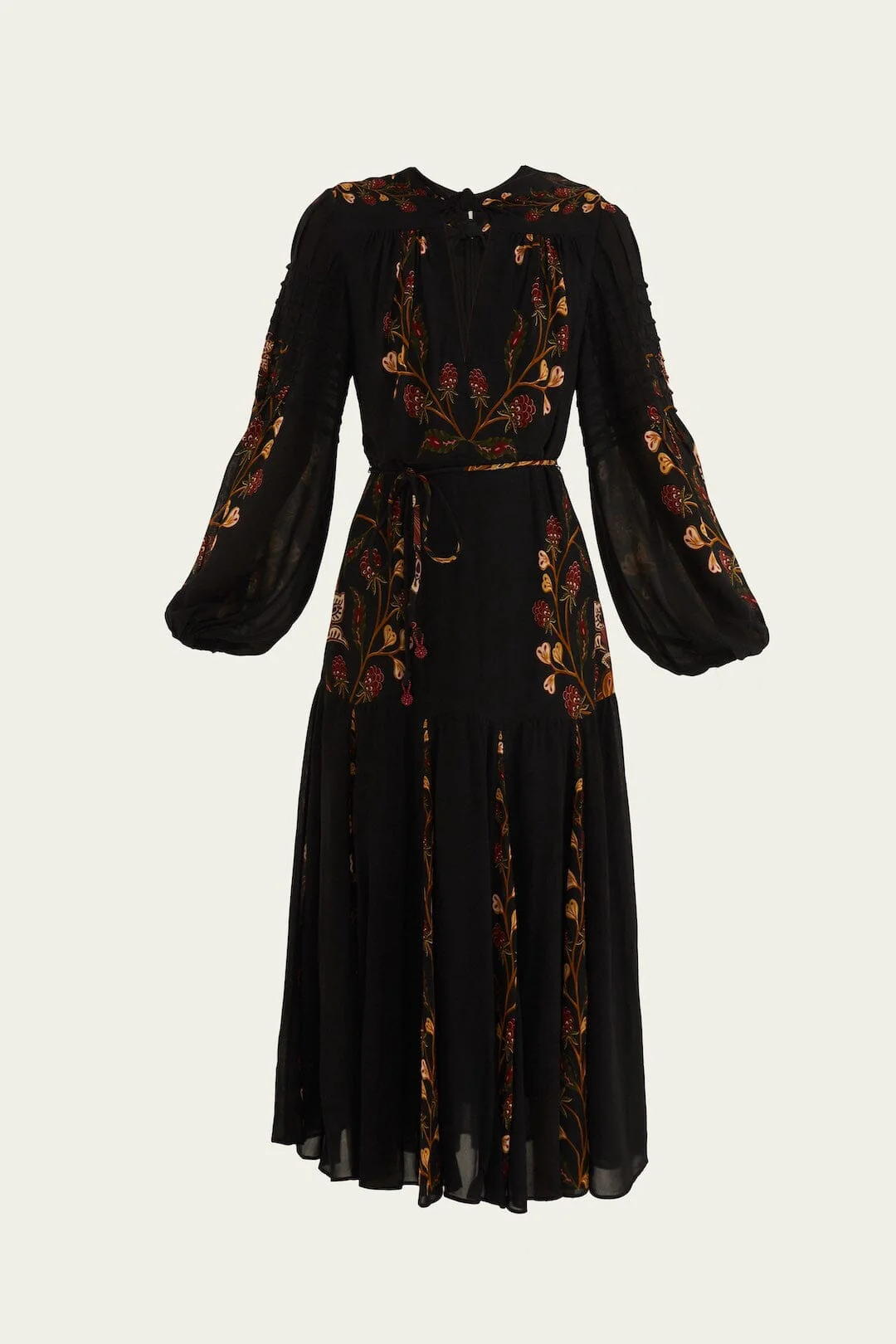 Black Berry Garden Long Sleeve Pleated Maxi Dress - Image 4