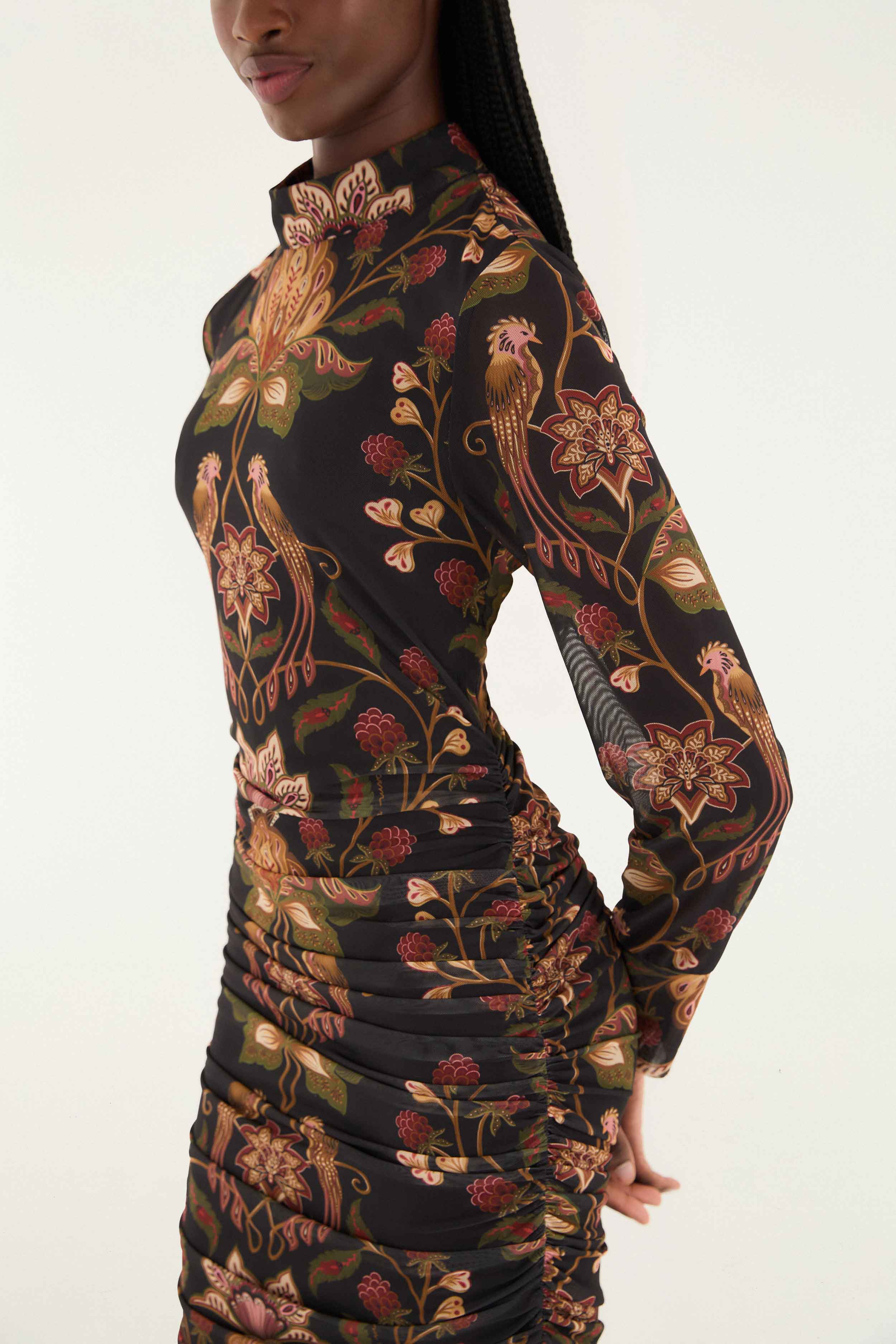 Black Berry Garden Tulle Midi Dress - Image 3