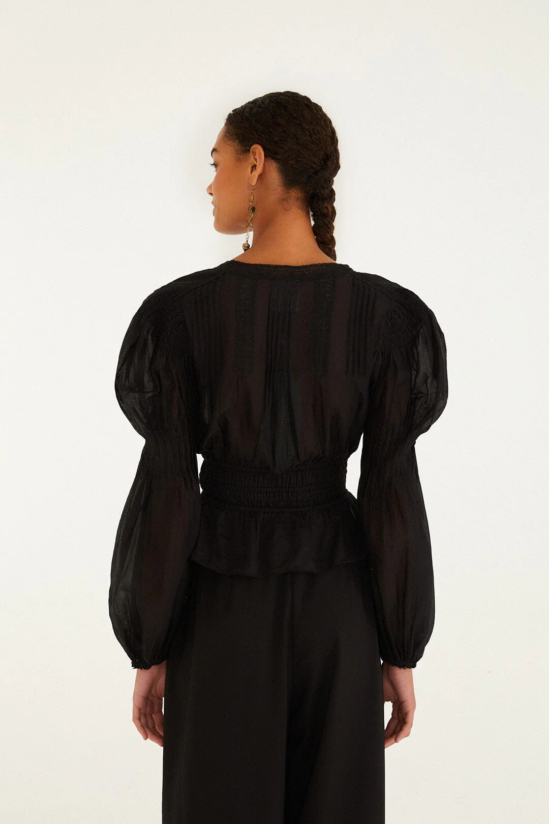 Black Long Sleeve Blouse - Image 3