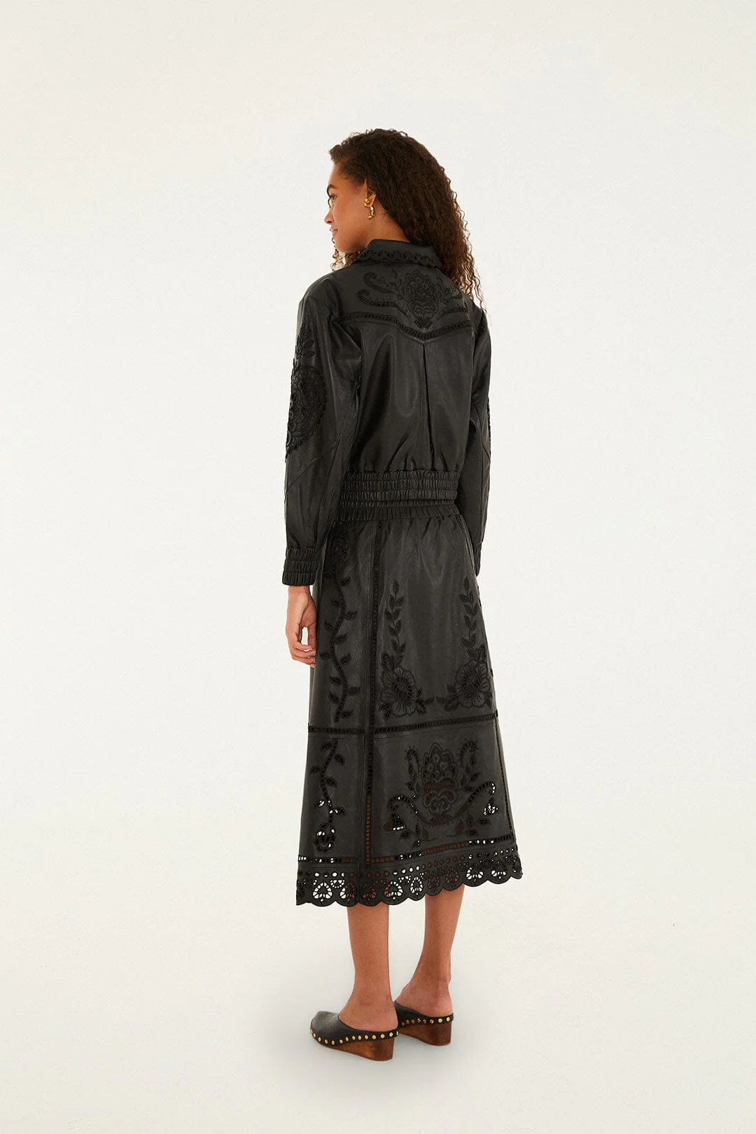 Black Richelieu Heart Leather Jacket - Image 4