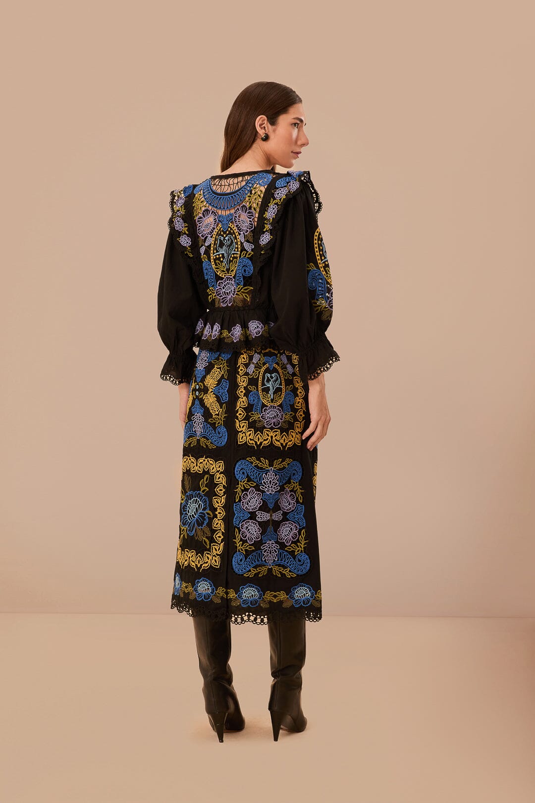 Black Richelieu Midi Skirt - Image 4