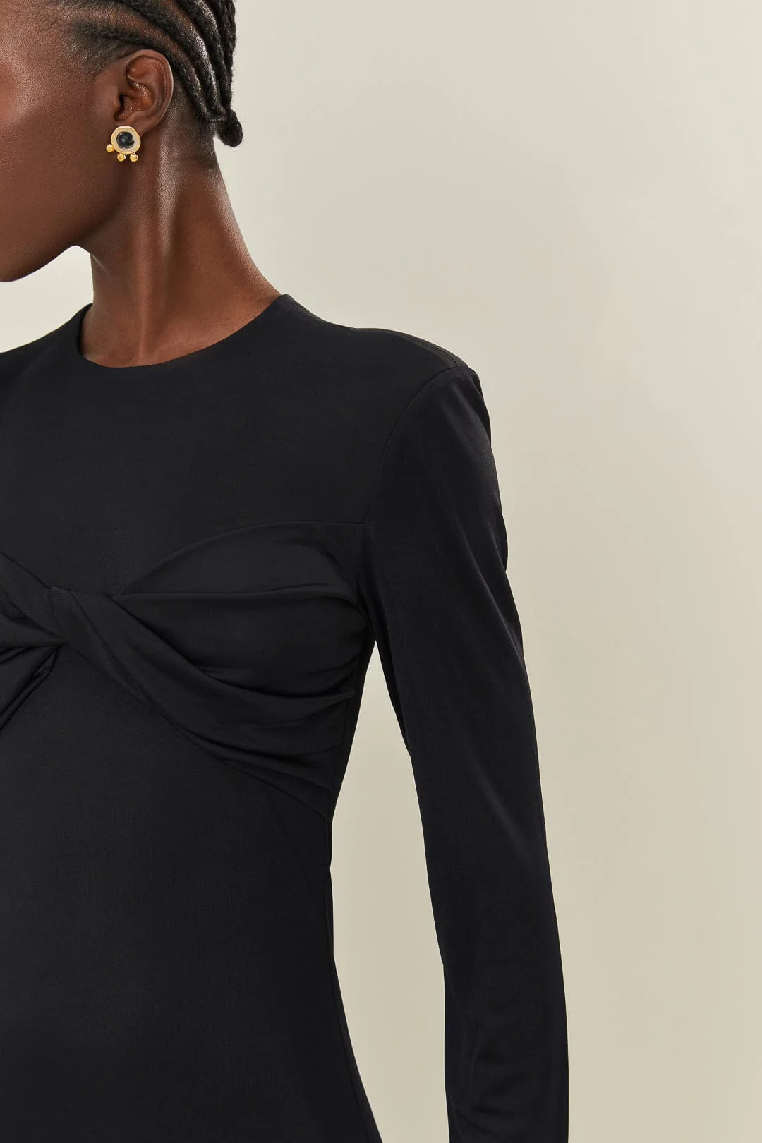 Black Twisted Cup Midi Dress - Image 4