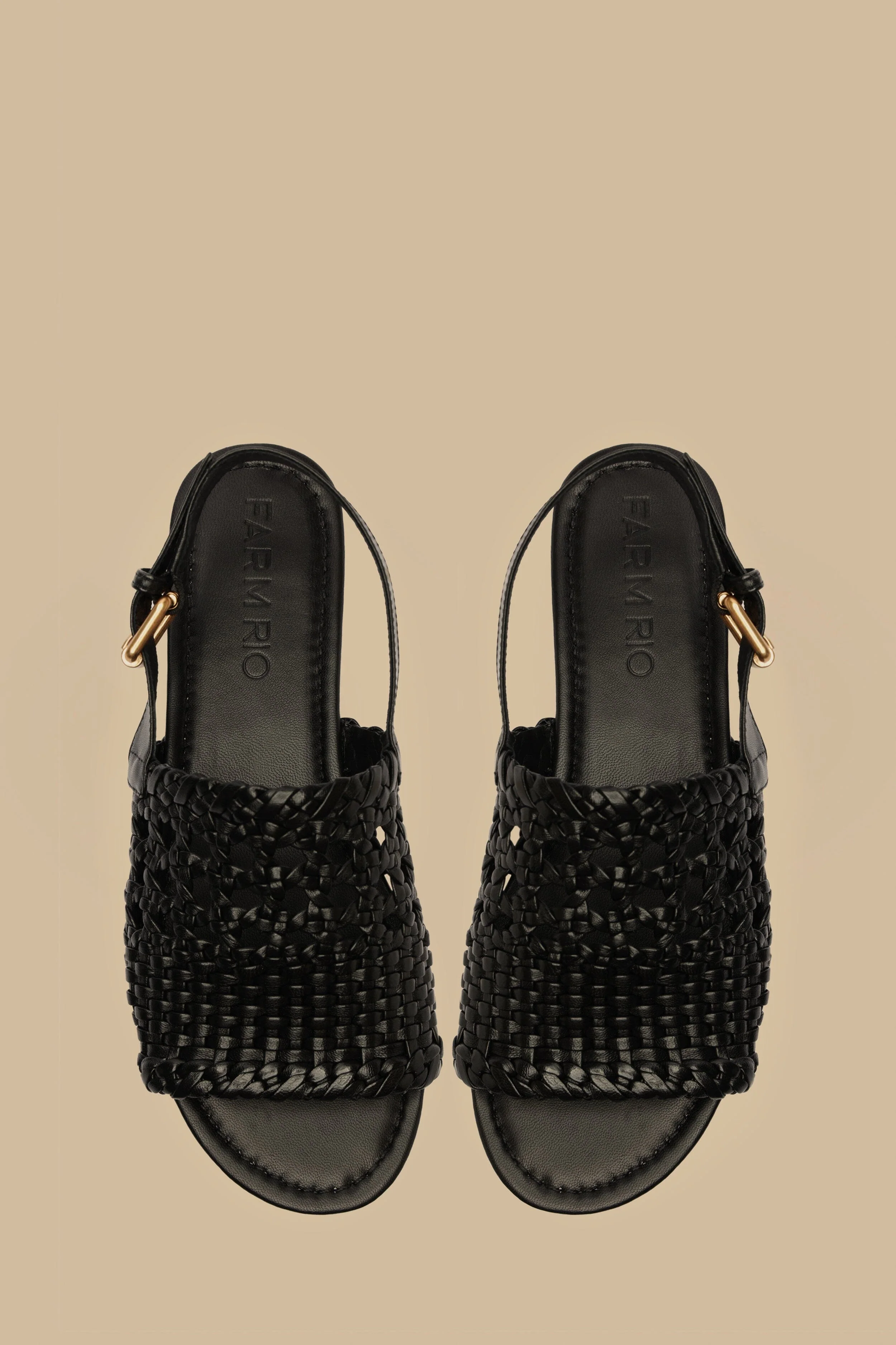 Black Woven Flatform Sandal - Image 3