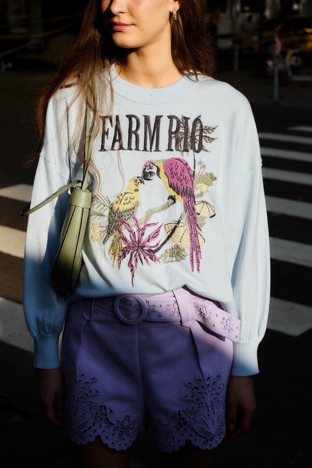 Blue Love Birds Embroidered Sweater - Image 2