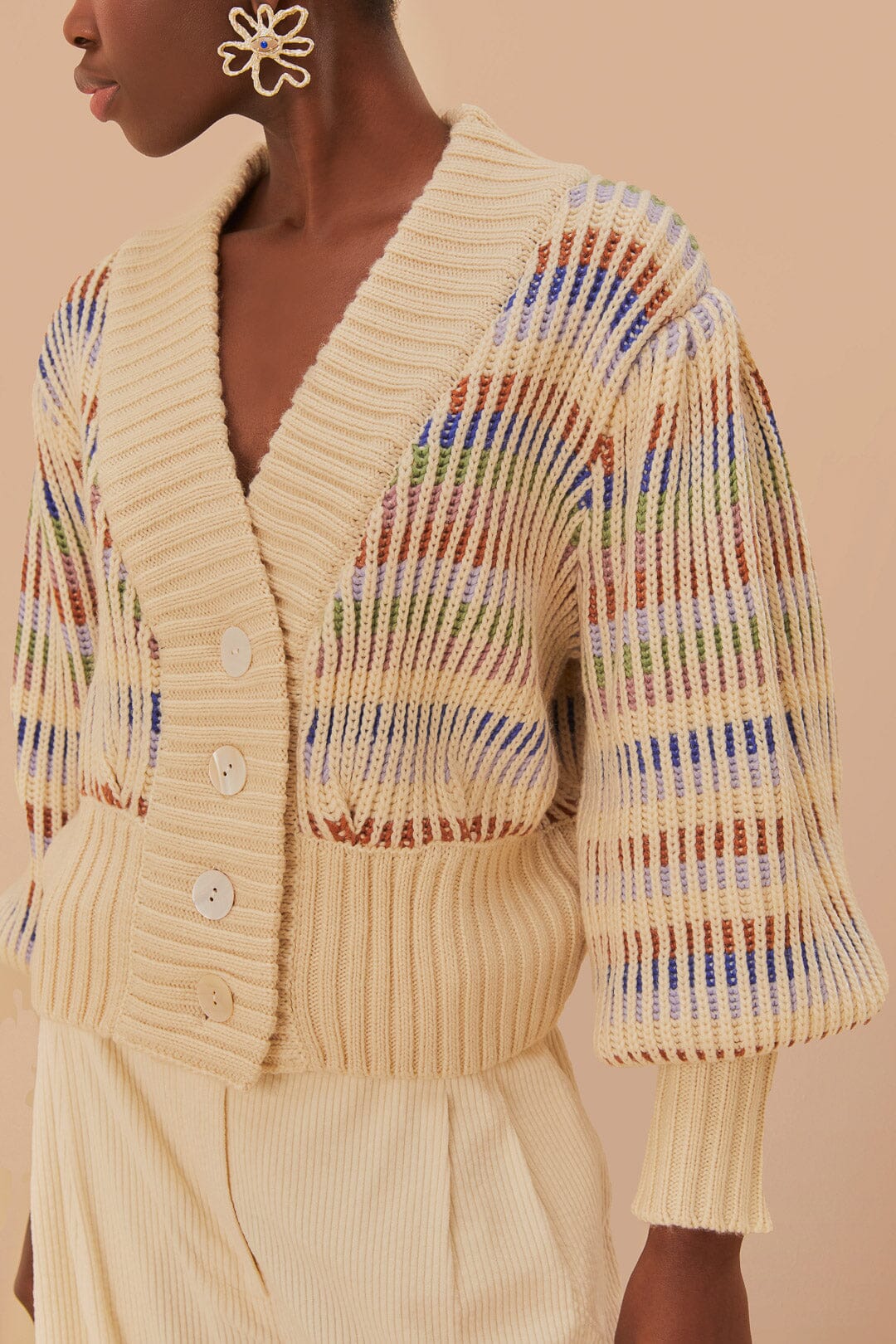Bold Stitch Knit Cardigan - Image 3
