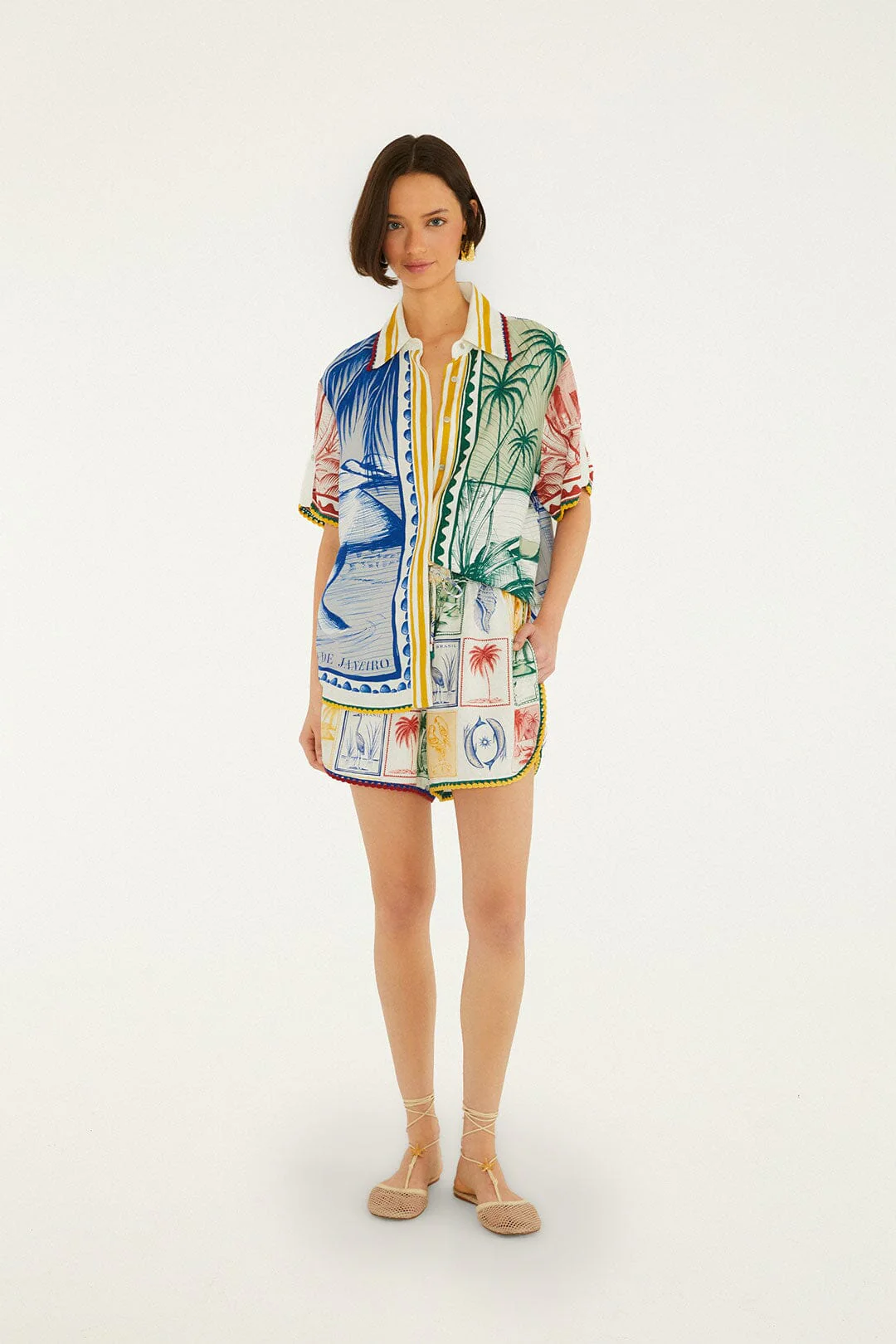 Off-White Brasil Vintage Crochet Lenzing™ Ecovero™ Euroflax™ Shorts - Image 5