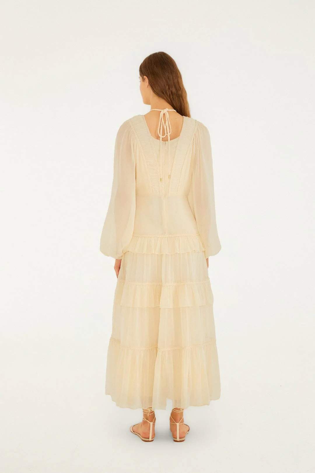 Butter Yellow Ruffled Buttoned Maxi Dress - Image 3