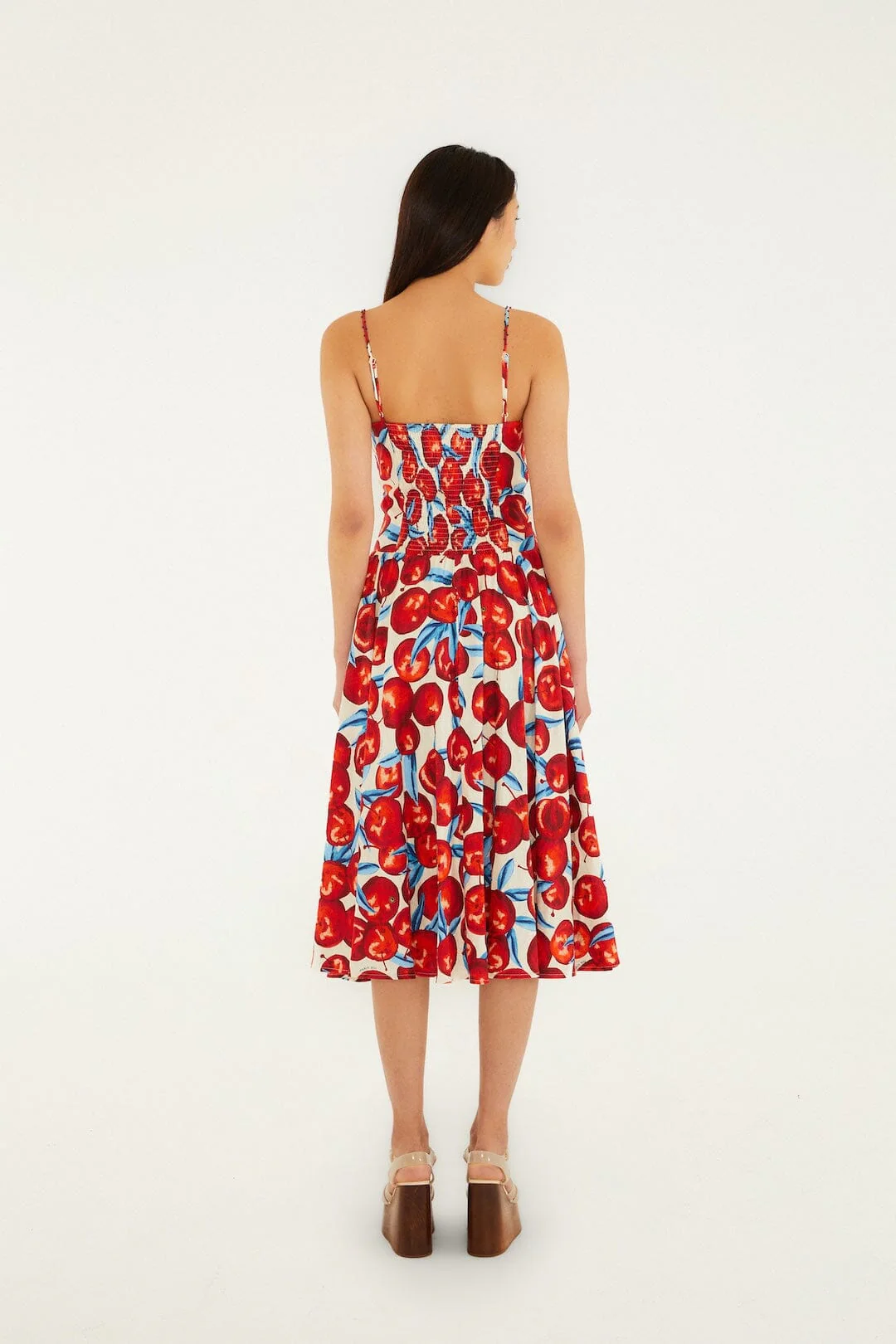 Cherry Blossom Sleeveless Lenzing™ Ecovero™ Euroflax™ Midi Dress - Image 3
