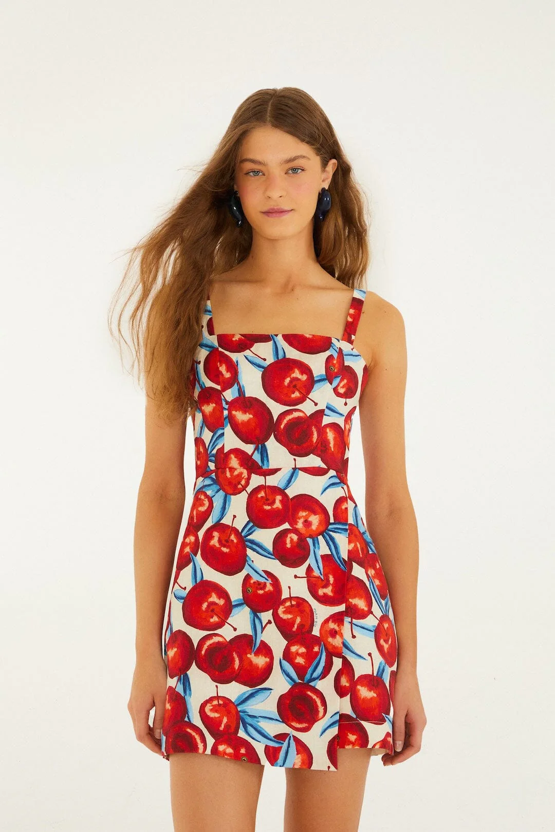 Cherry Blossom Sleeveless Euroflax™ Premium Linen Mini Dress