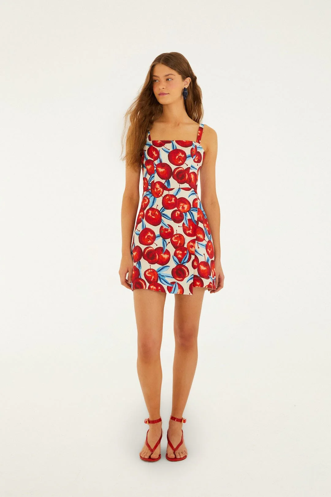 Cherry Blossom Sleeveless Euroflax™ Premium Linen Mini Dress - Image 4