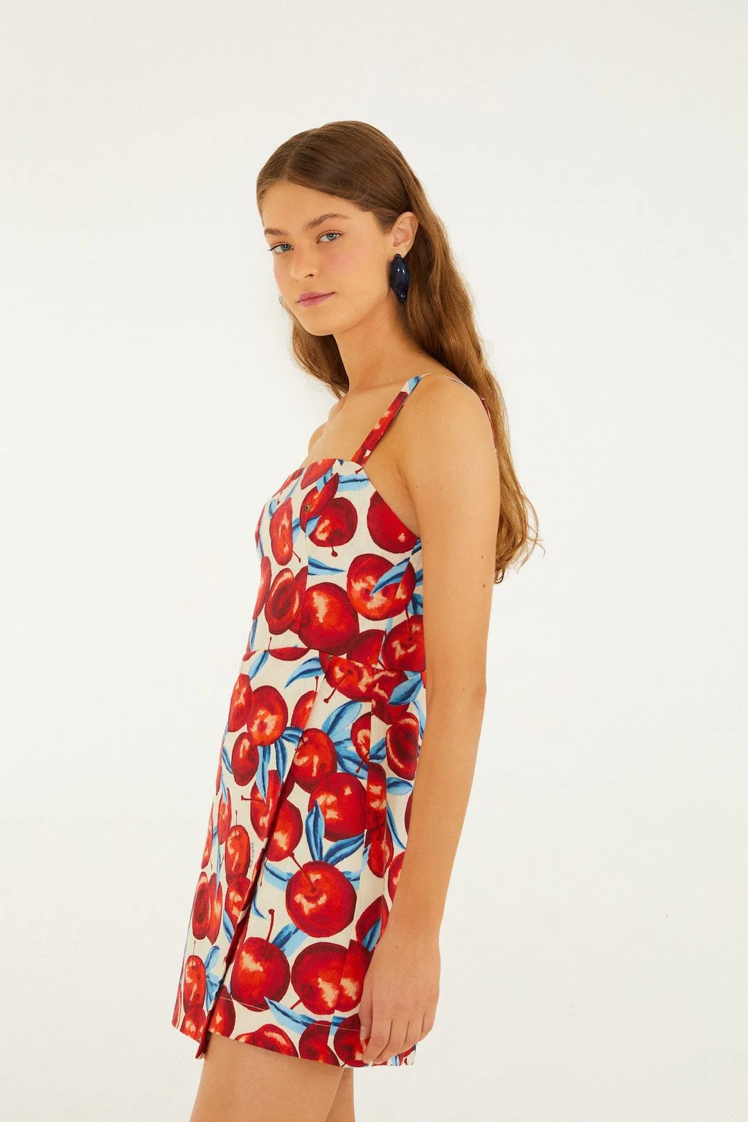 Cherry Blossom Sleeveless Euroflax™ Premium Linen Mini Dress - Image 5