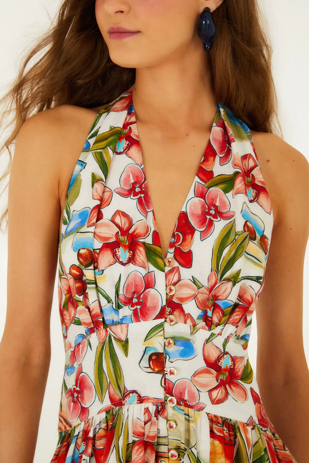 Off-White Cocktail Lenzing™ Ecovero™ Euroflax™ Maxi Dress - Image 2