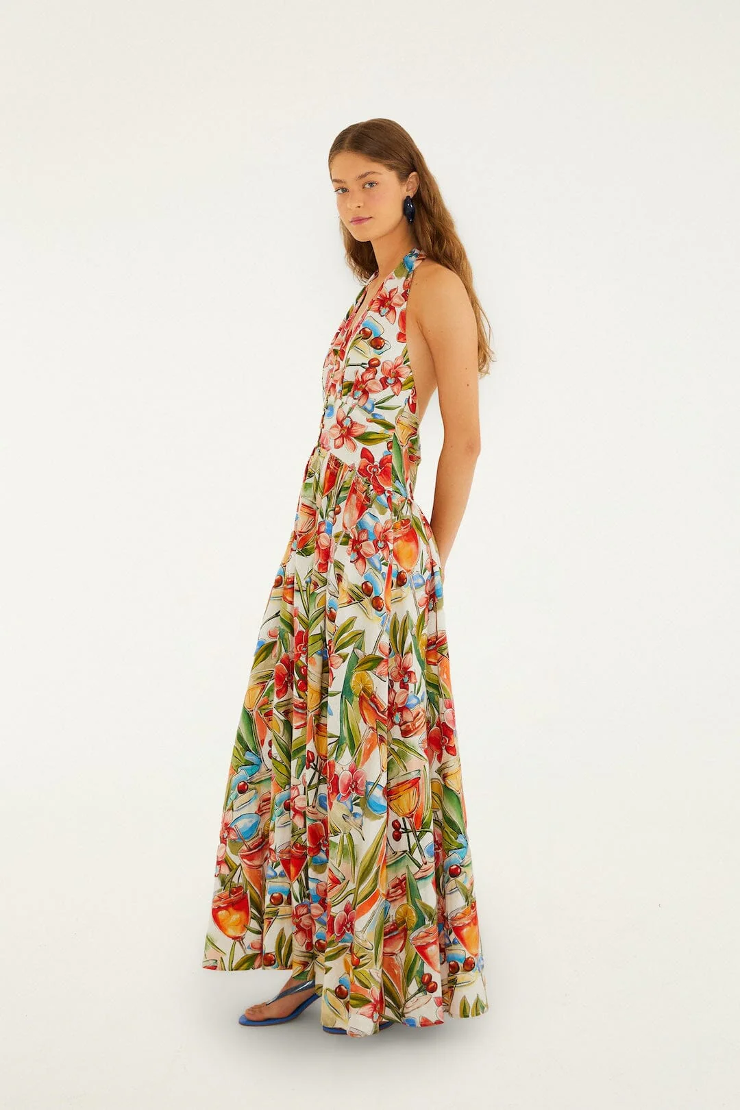Off-White Cocktail Lenzing™ Ecovero™ Euroflax™ Maxi Dress - Image 5
