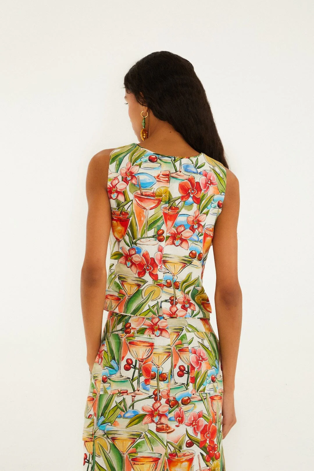 Off-White Sand Cocktail Sleeveless Euroflax™ Premium Linen Vest - Image 3