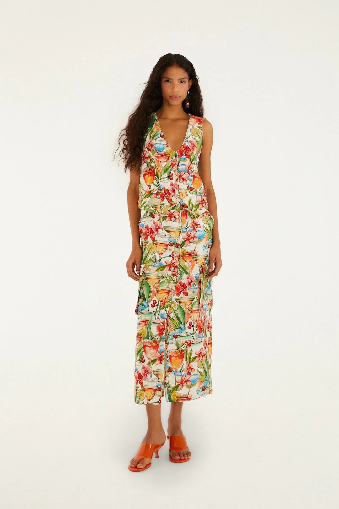 Off-White Sand Cocktail Sleeveless Euroflax™ Premium Linen Vest - Image 4