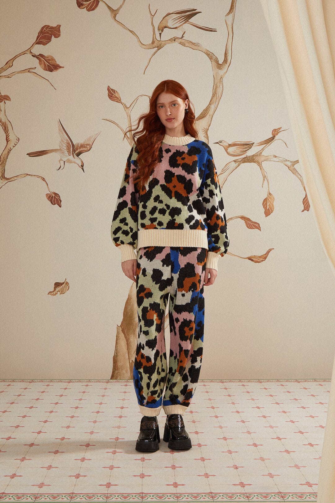 Colorful Leopard Knit Sweater - Image 2