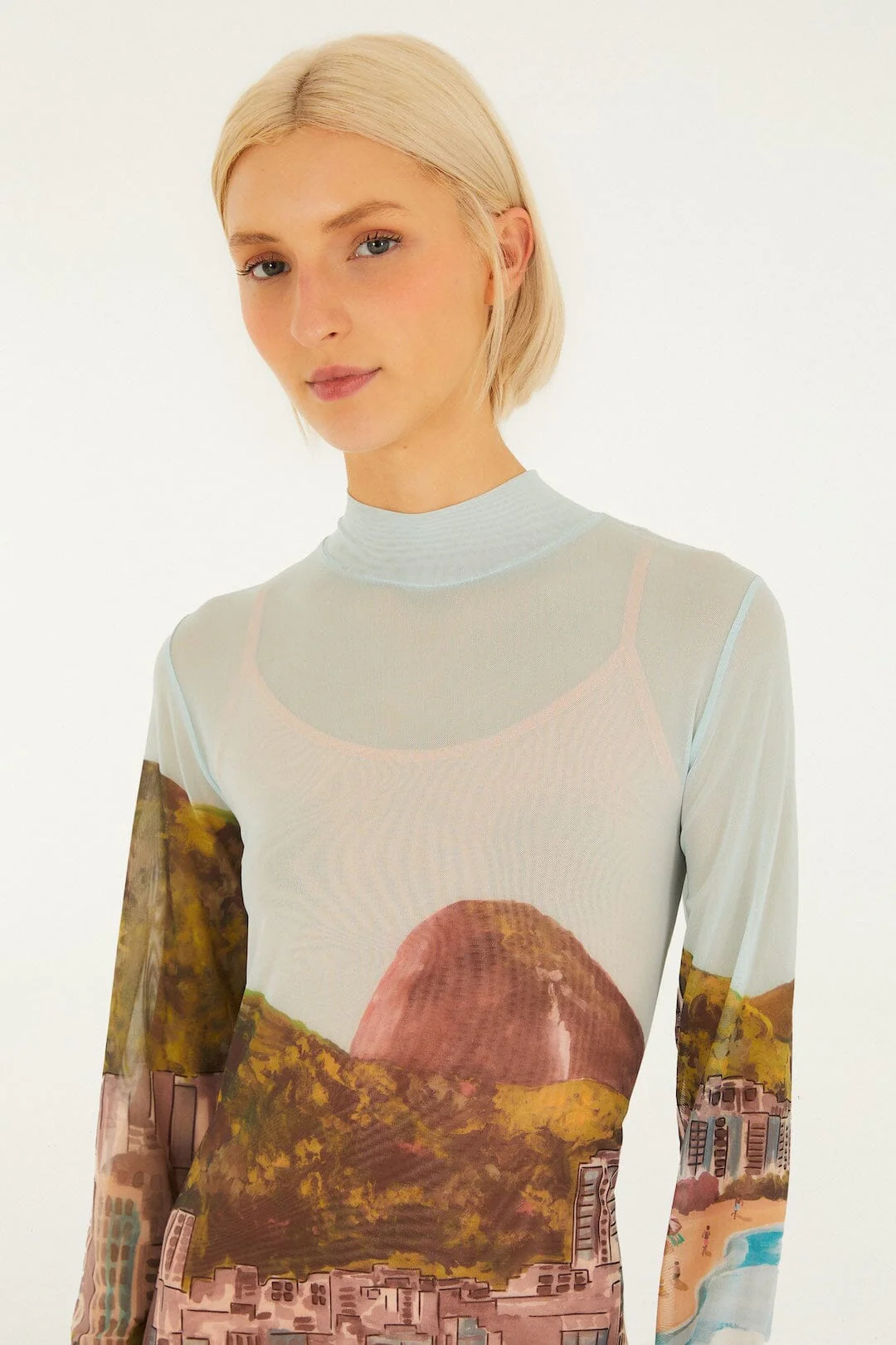 Multicolor Copacabana Beach Long Sleeve Maxi Dress - Image 2