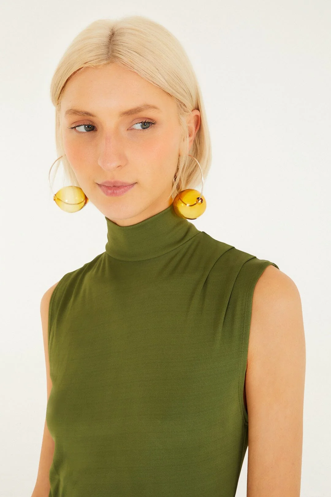 Dark Green High Neck Cut-Out Maxi Dress - Image 2
