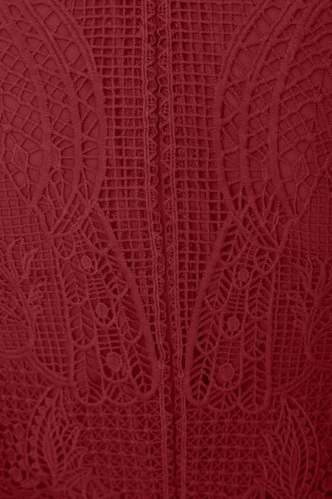 Dark Magenta Guipire Cut-Out Midi Dress - Image 6