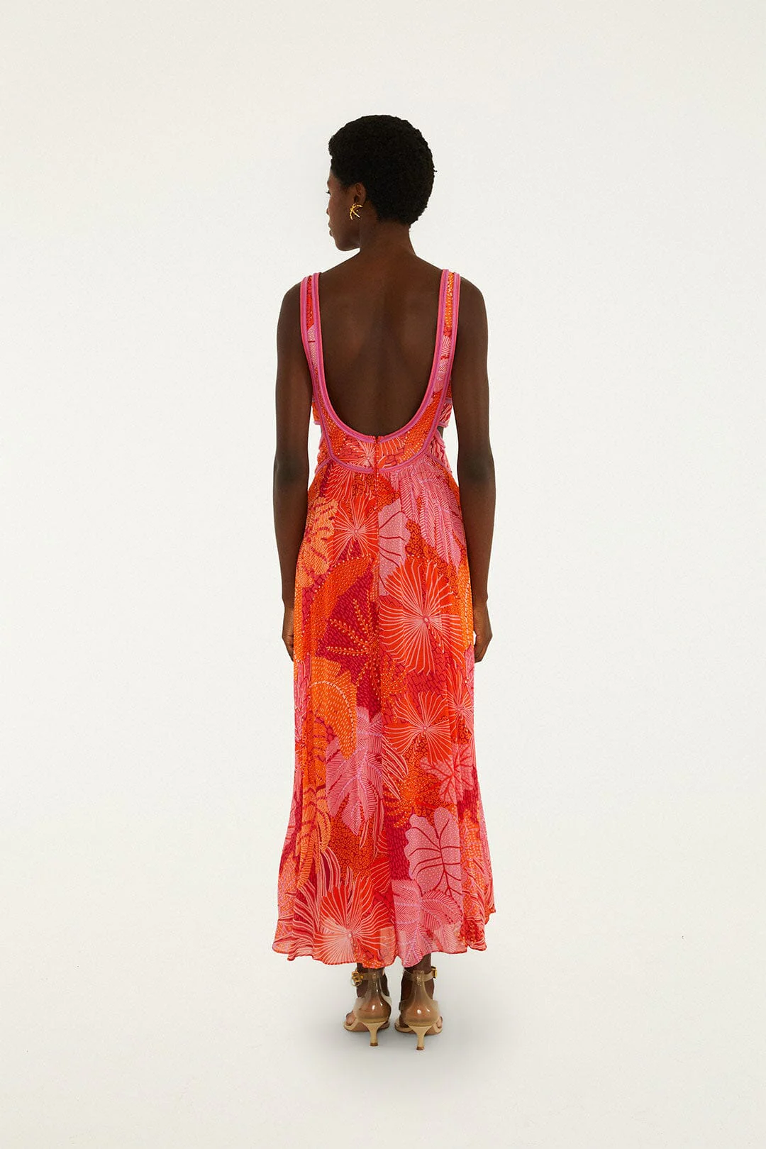 Multicolor Delicate Forest Cut-Out Maxi Dress - Image 3