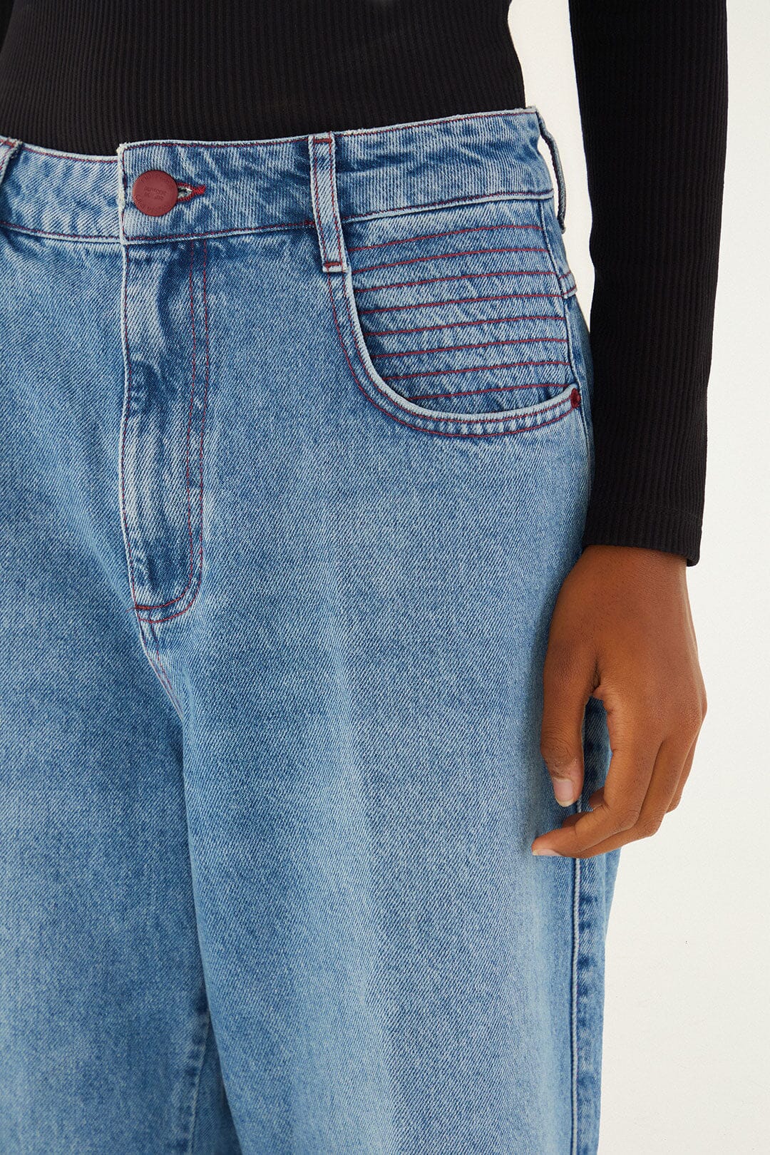 Denim Wide-Leg Pants - Image 4