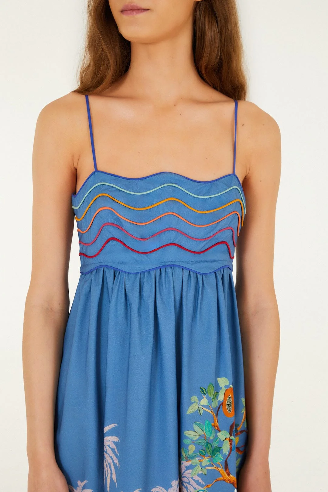 Multicolor Dream Landscape Organic Cotton Sleeveless Maxi Dress - Image 2