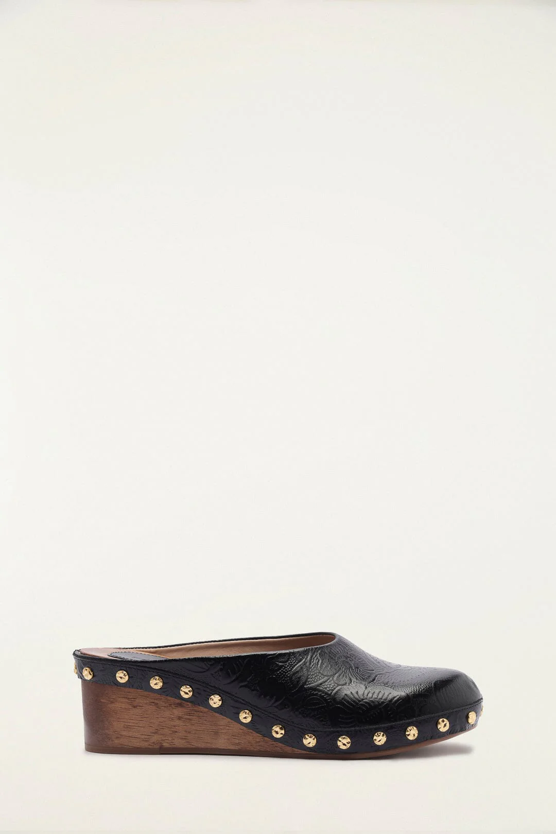 Black Embossed Wedge Clog - Image 2