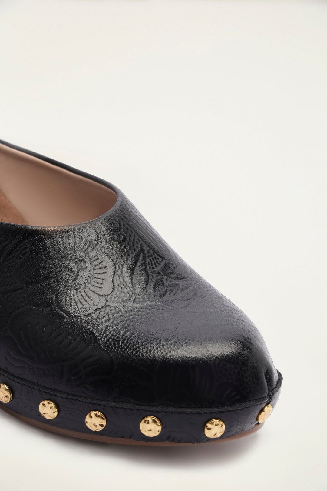 Black Embossed Wedge Clog - Image 4
