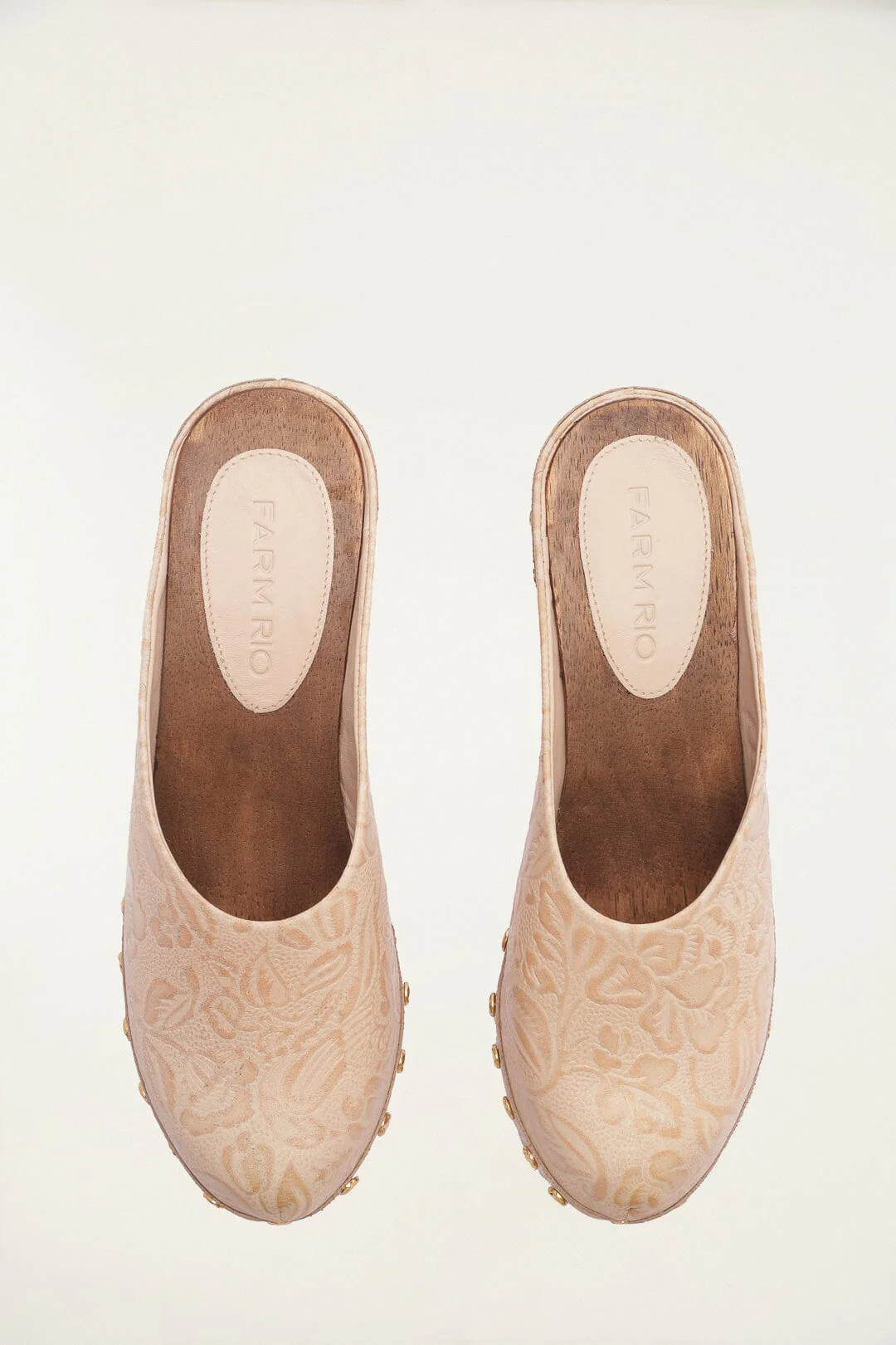 Cream Embossed Wedge Clog - Image 3