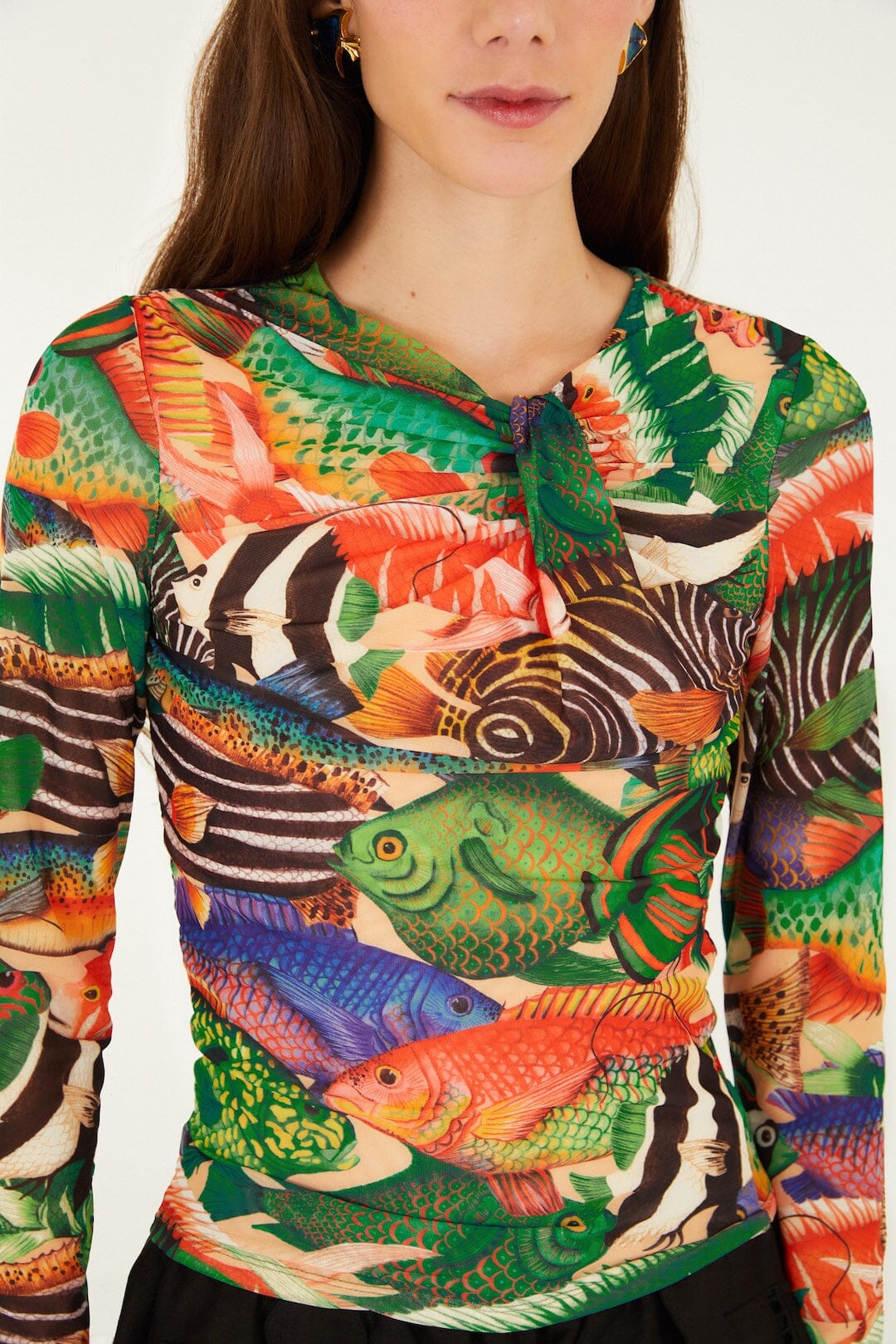 Multicolor Fish Sea Tule Blouse - Image 2