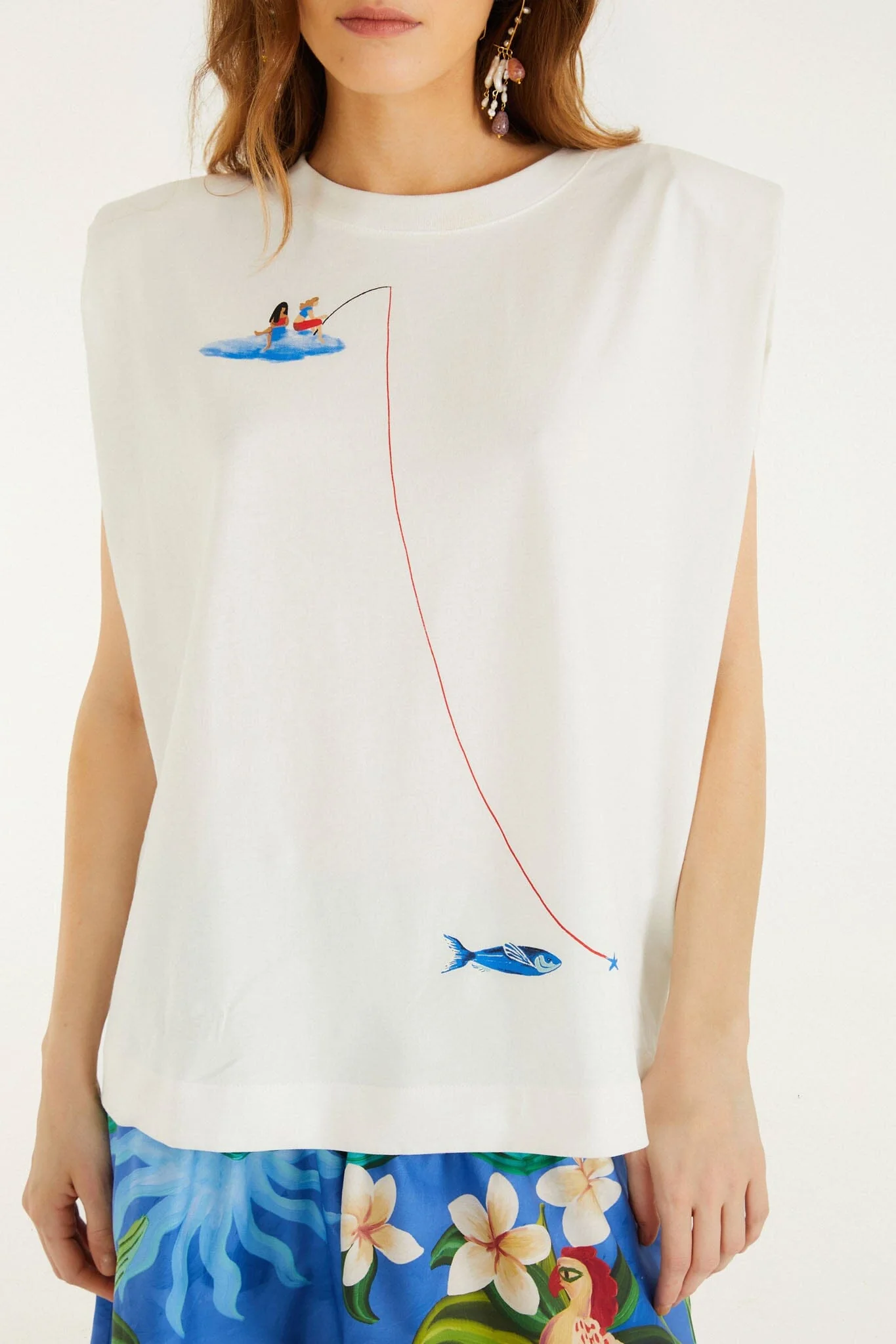 Off-White Fishing Dreams Padded Shoulder T-Shirt - Image 5
