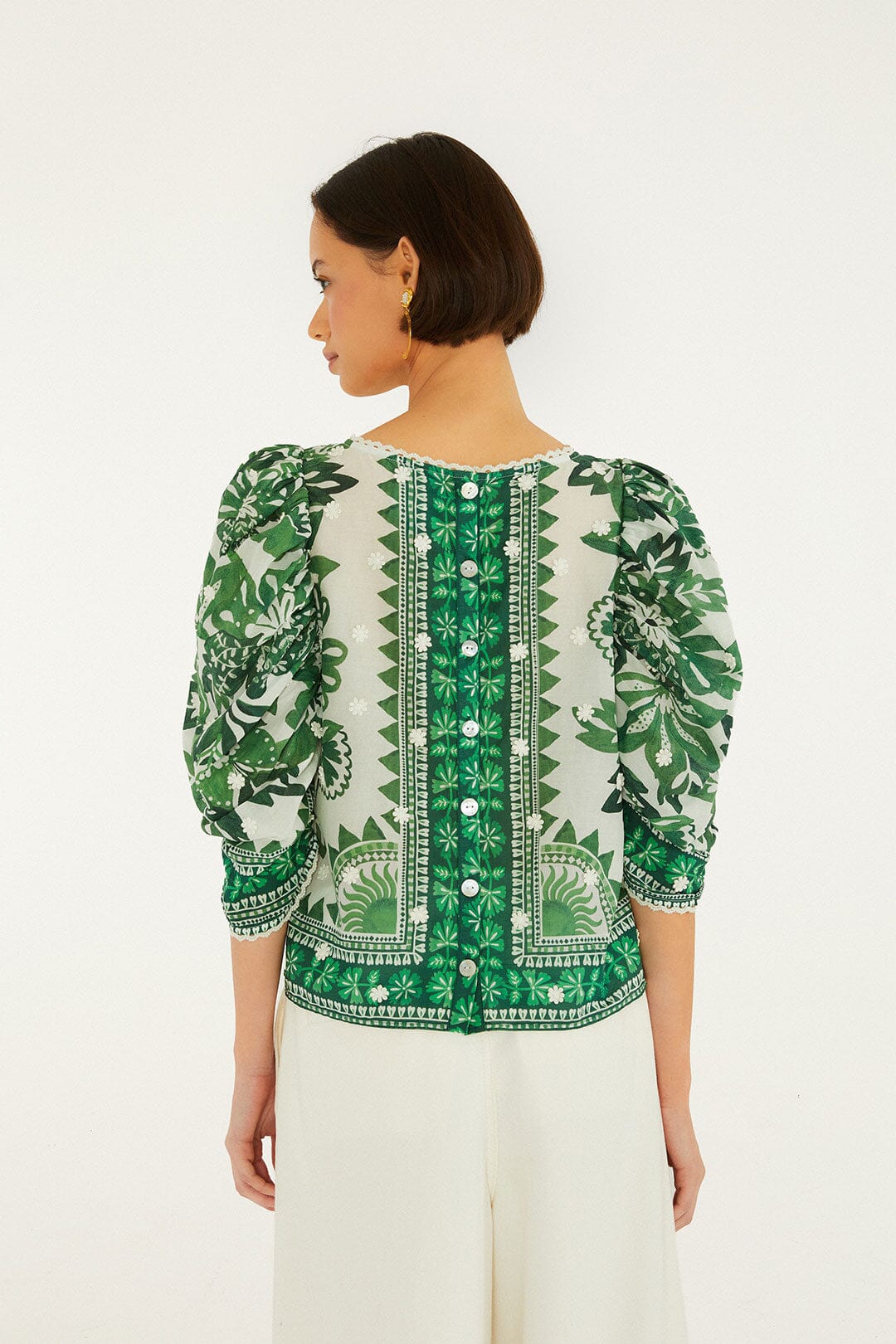 Green Flora Tapestry Blouse - Image 3