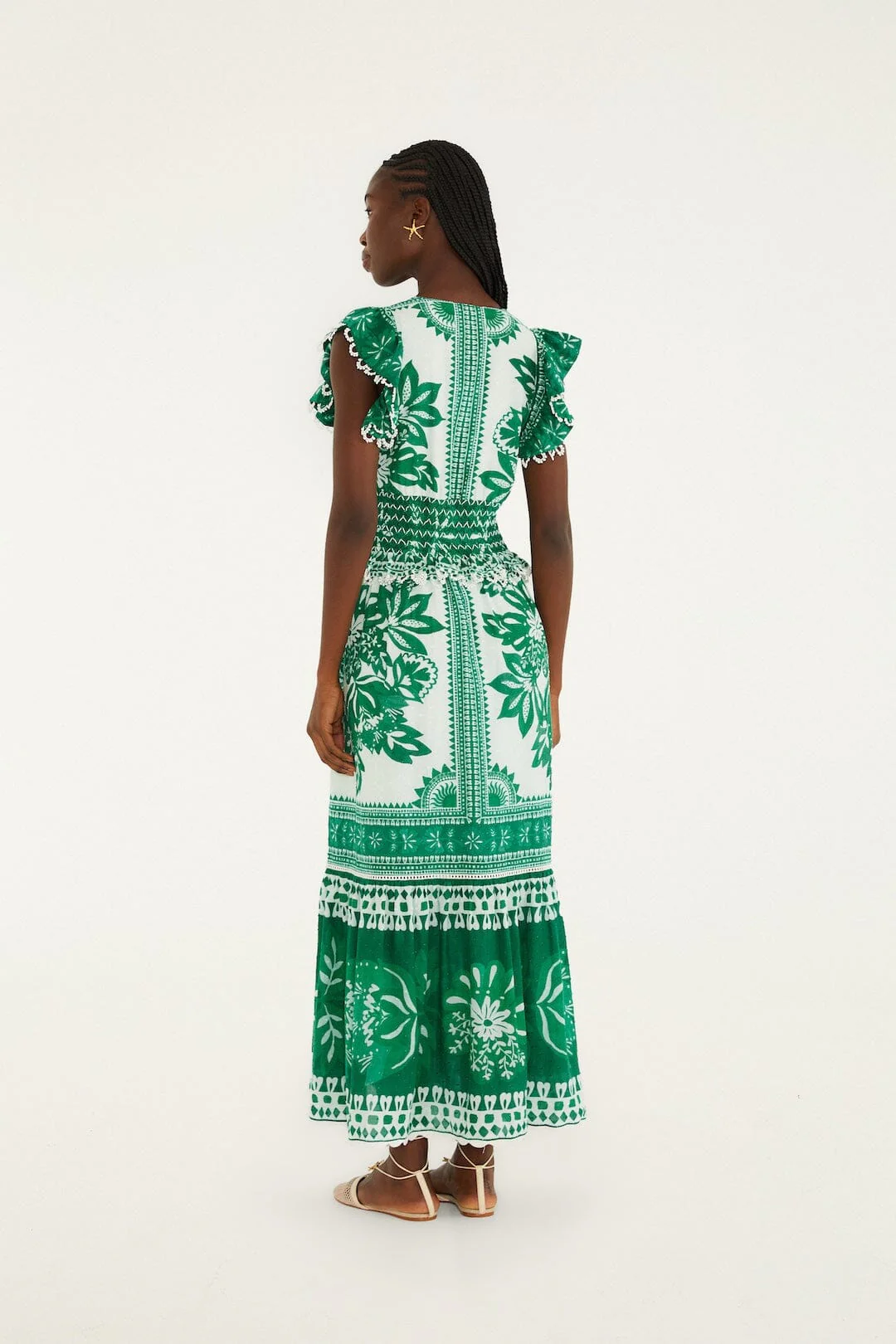 Green Flora Tapestry Maxi Dress - Image 3