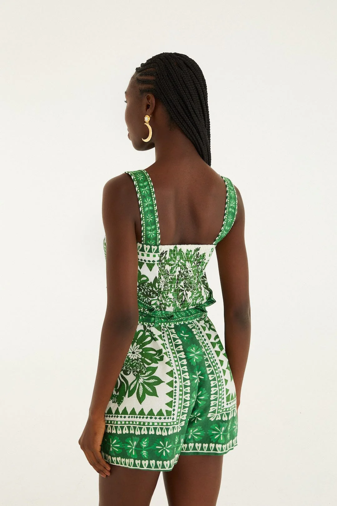 Green Flora Tapestry Lenzing™ Ecovero™ Euroflax™ Romper - Image 3