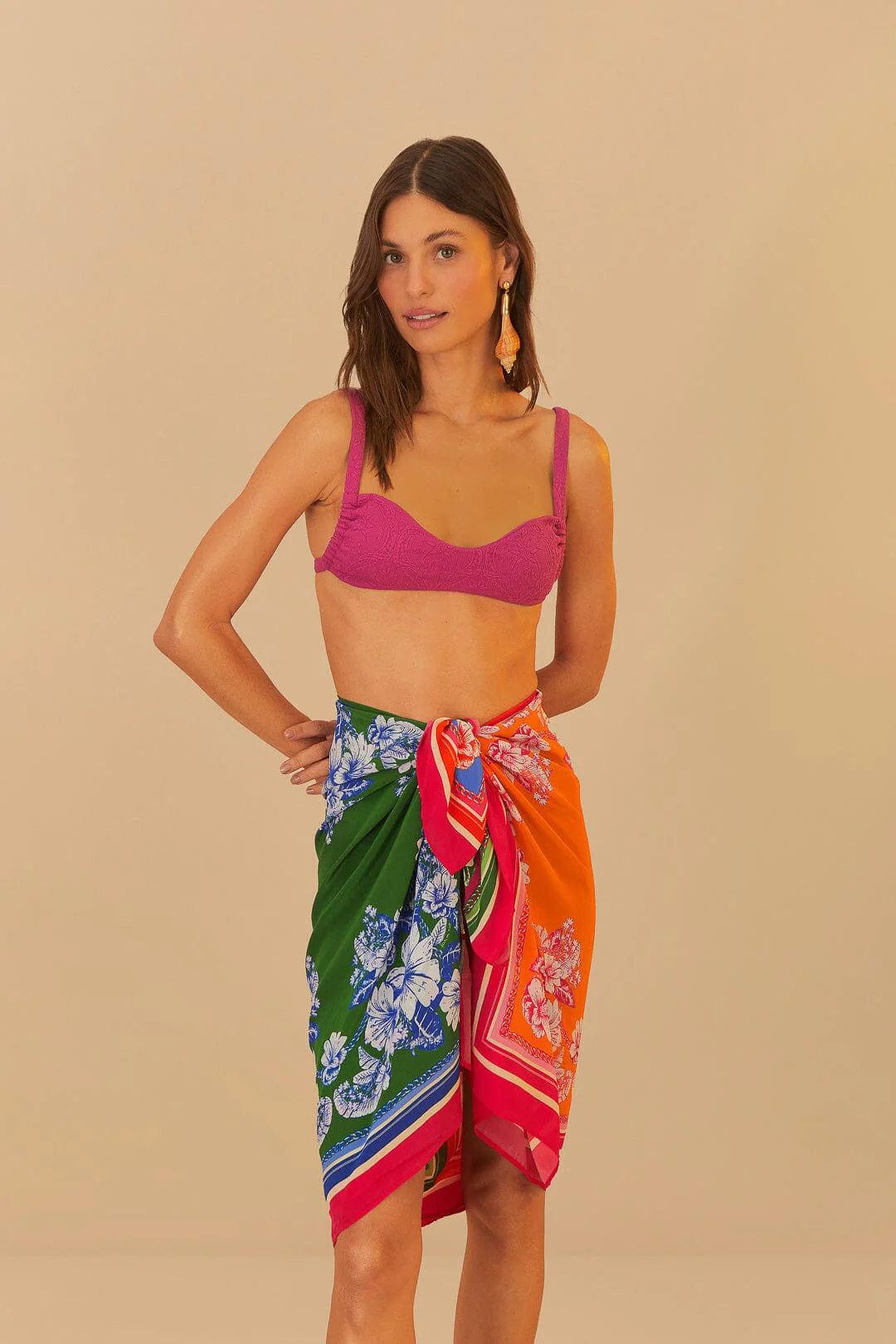 Mixed Scarves Floral Elegance Sarong - Image 3