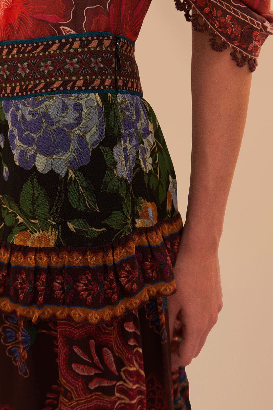 Floral Mix Ruffle Maxi Skirt - Image 5